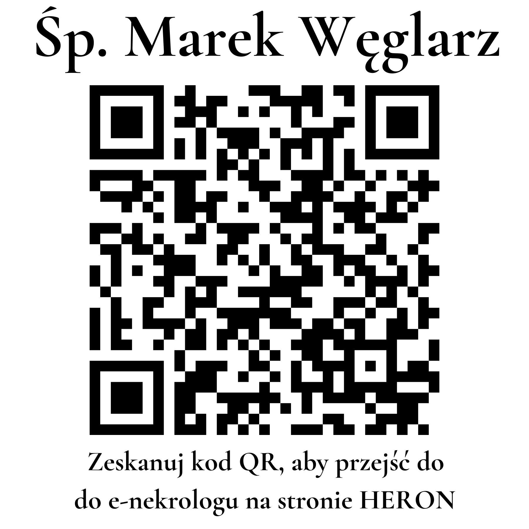 Kod QR do nekrologu Marek Węglarz
