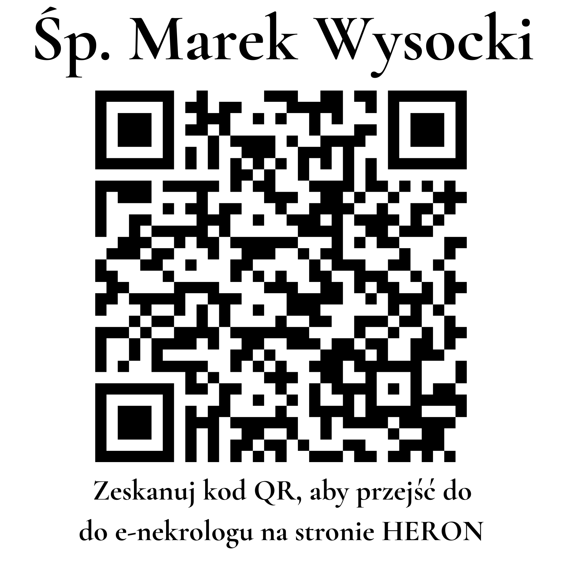 Kod QR do nekrologu Marek Wysocki