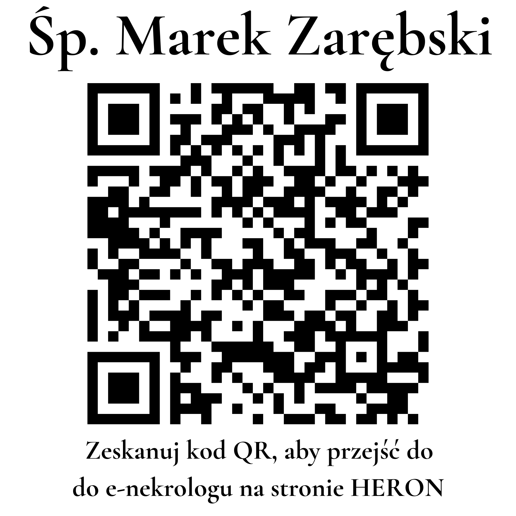 Kod QR do nekrologu Marek Zarębski