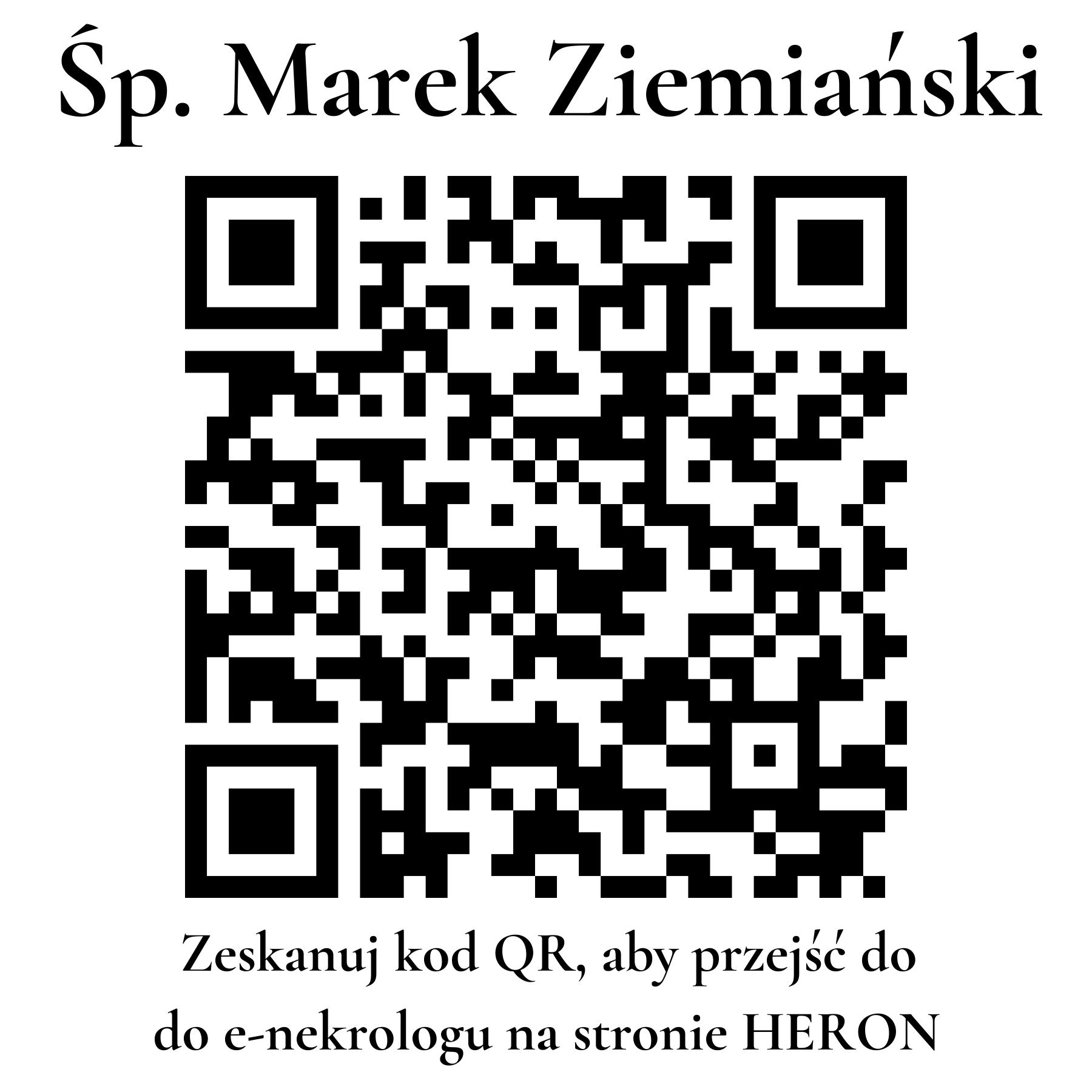 Kod QR do nekrologu Marek Ziemiański Kod QR do nekrologu Marek Ziemiański