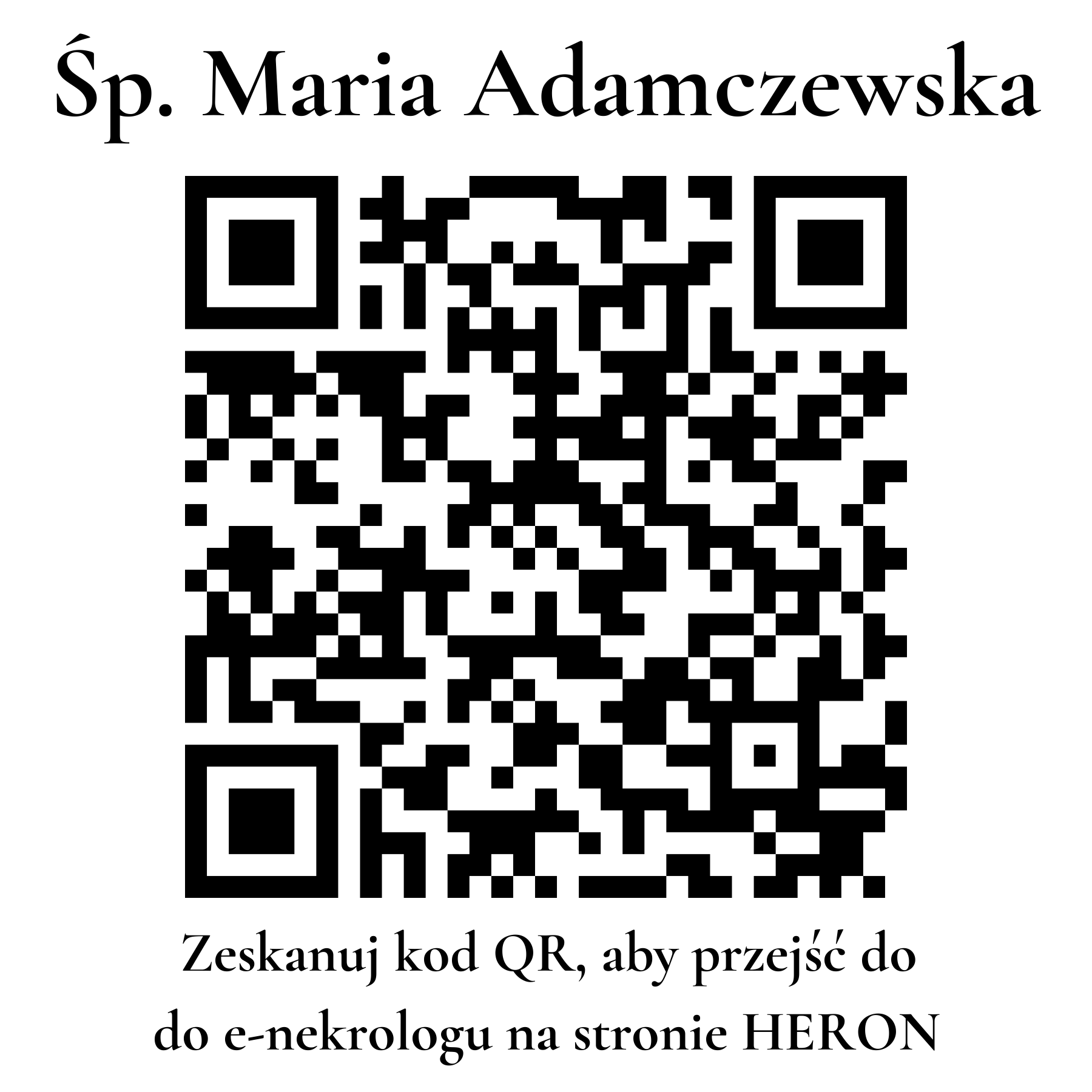 Kod QR do nekrologu Maria Adamczewska Kod QR do nekrologu Maria Adamczewska