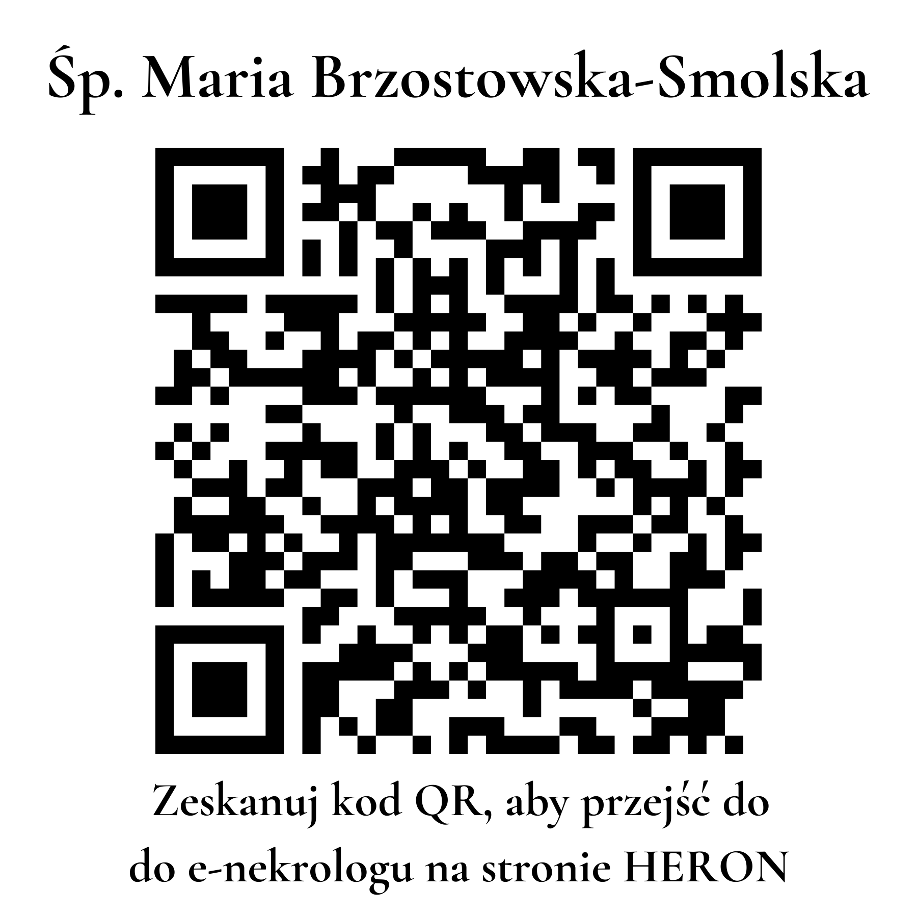 Kod QR do nekrologu Maria Brzostowska-Smolska