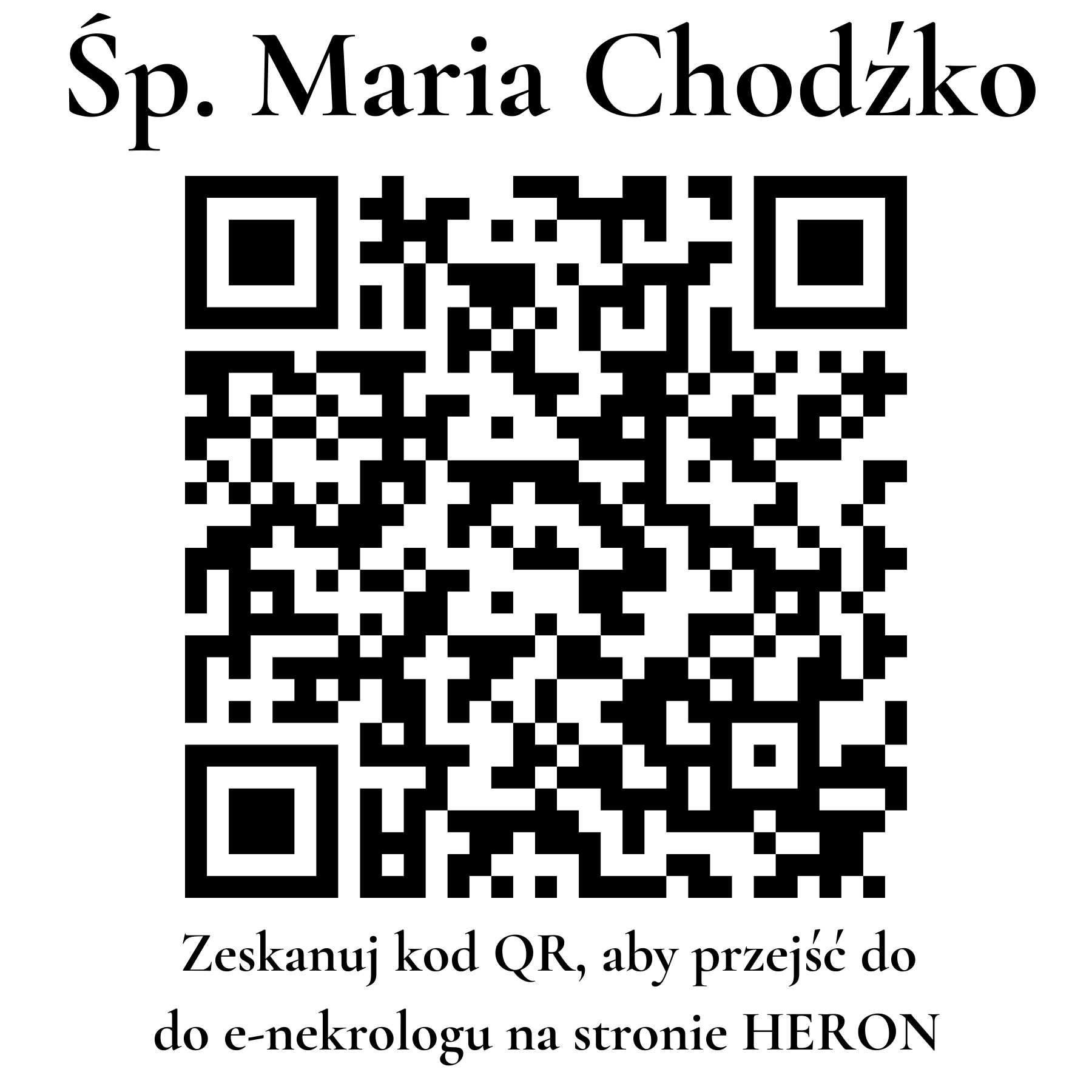 Kod QR do nekrologu Maria Chodźko Kod QR do nekrologu Maria Chodźko