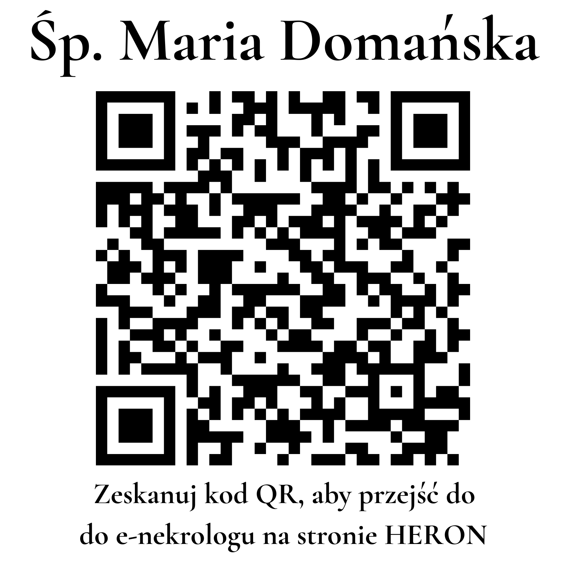 Kod QR do nekrologu Maria Domańska Kod QR do nekrologu Maria Domańska