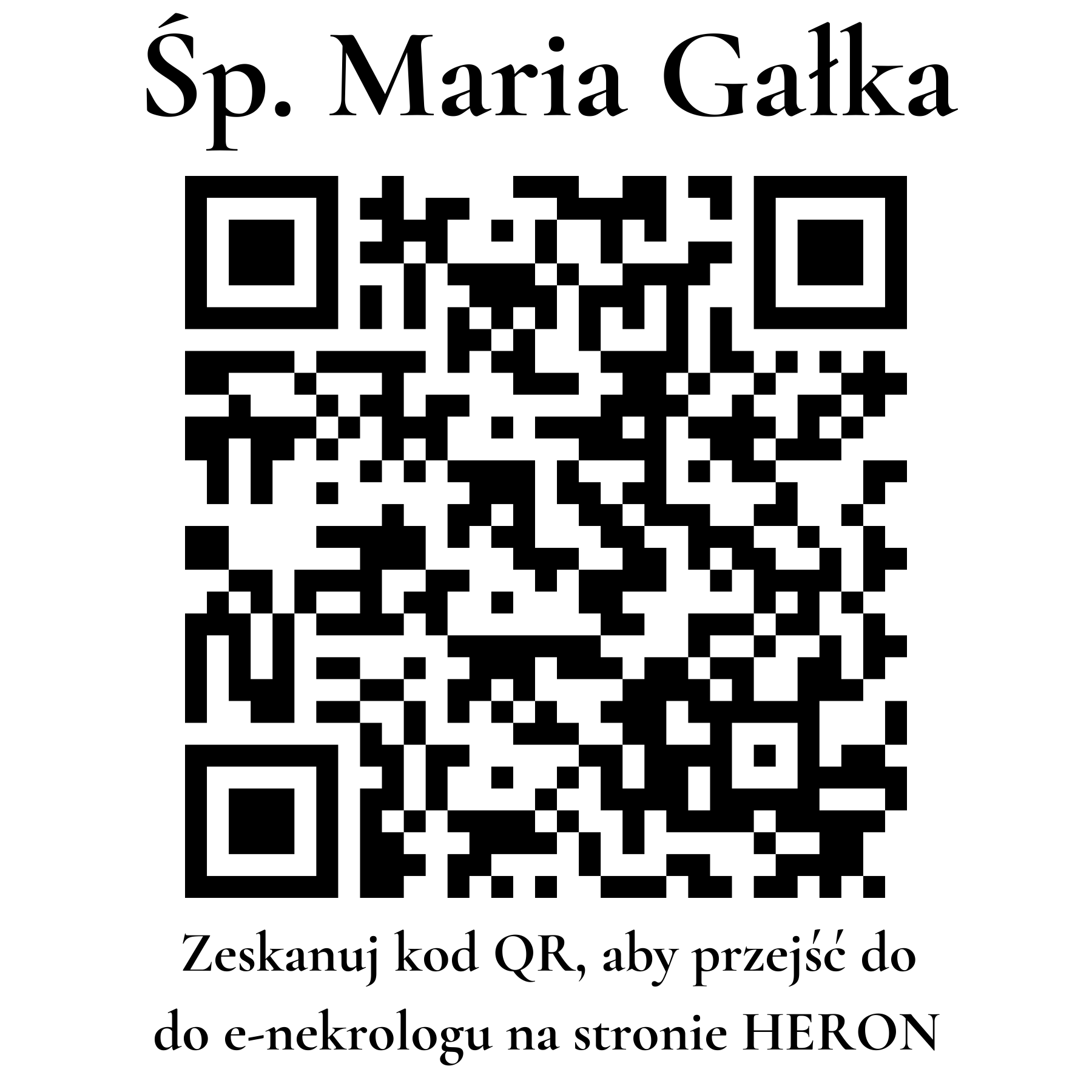 Kod QR do nekrologu Maria Gałka