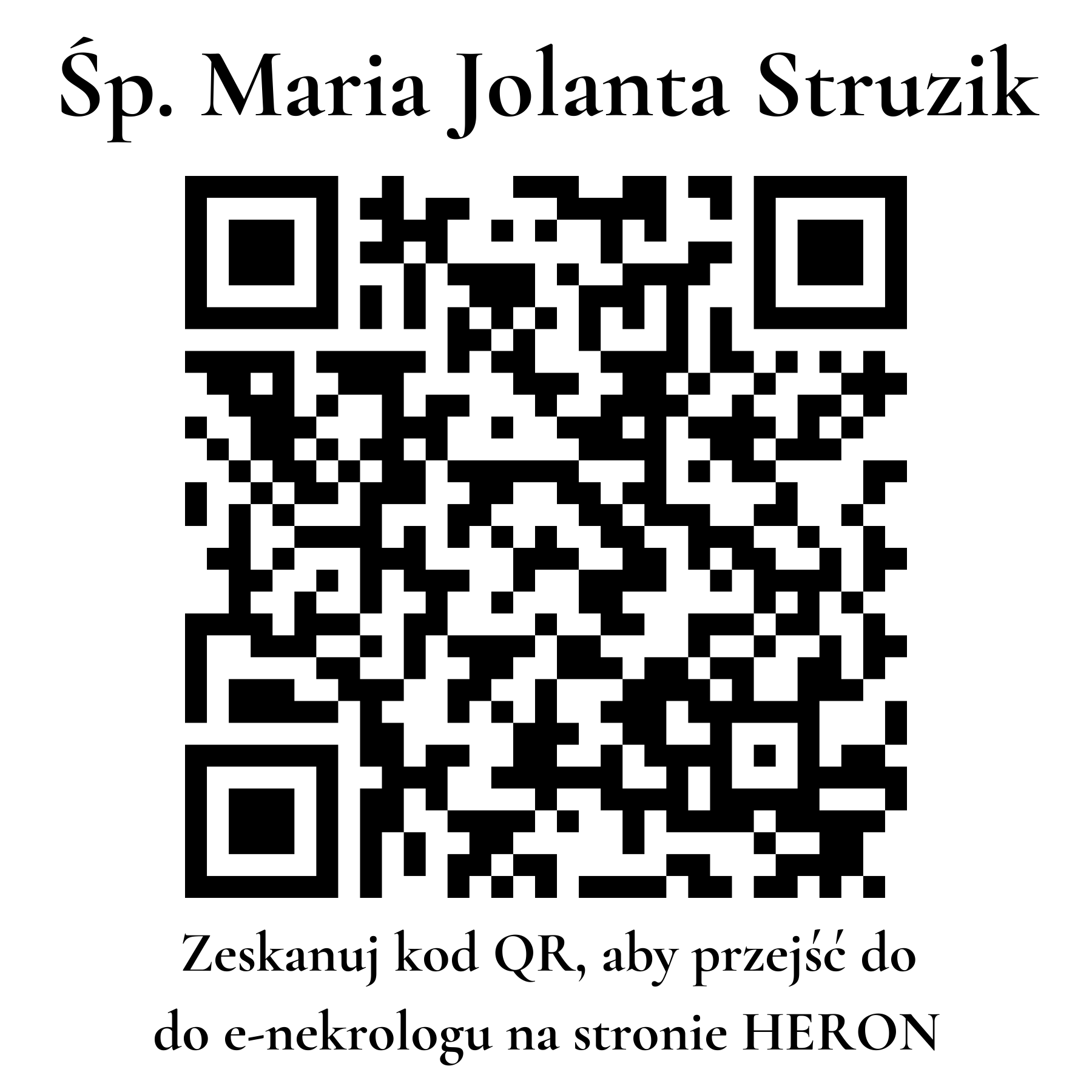 Kod QR do nekrologu Maria Jolanta Struzik Kod QR do nekrologu Maria Jolanta Struzik