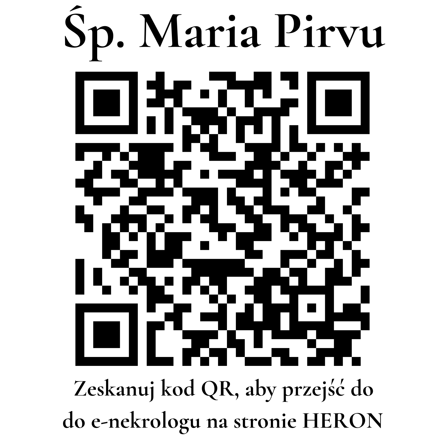 Kod QR do nekrologu Maria Pirvu Kod QR do nekrologu Maria Pirvu