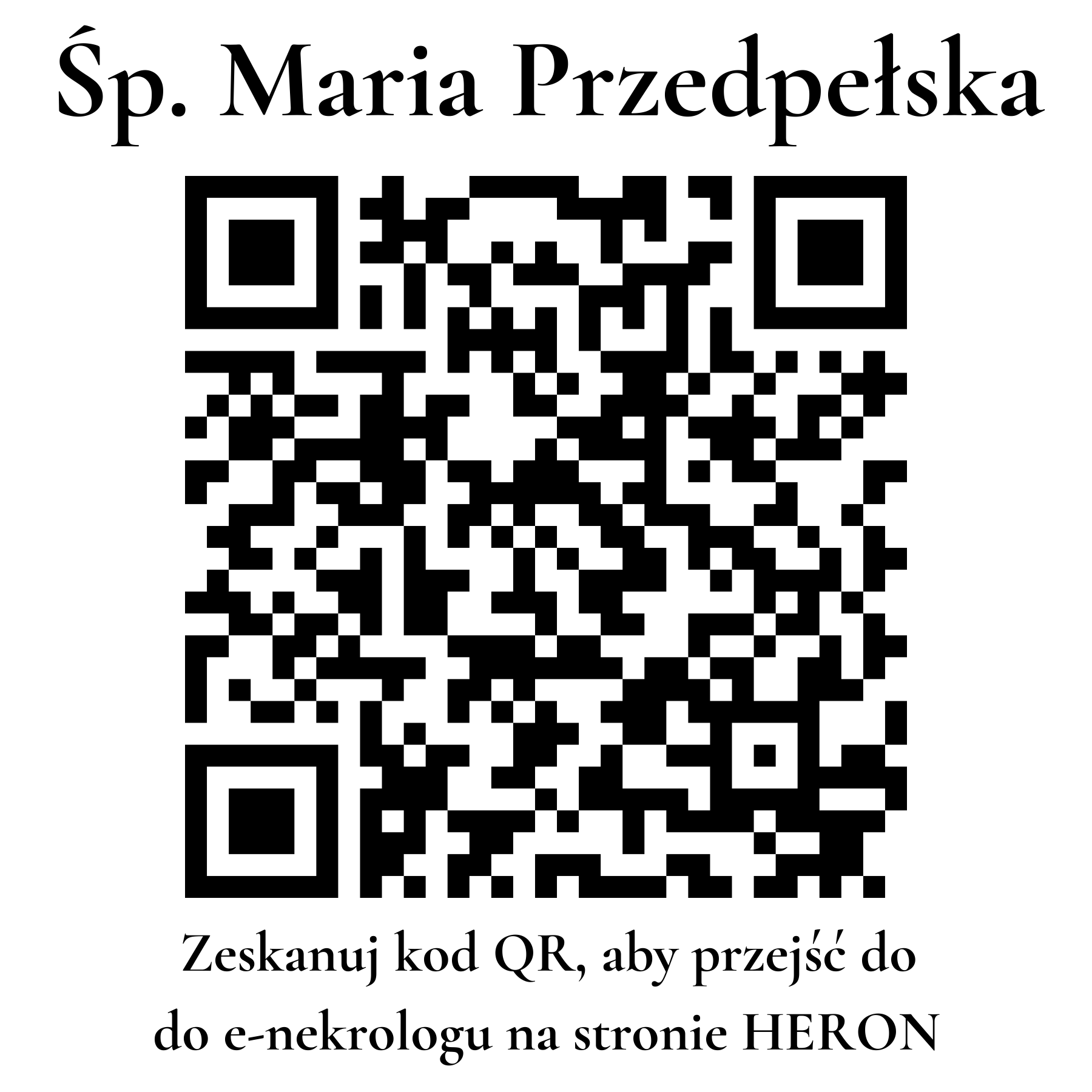 Kod QR do nekrologu Maria Przedpełska
