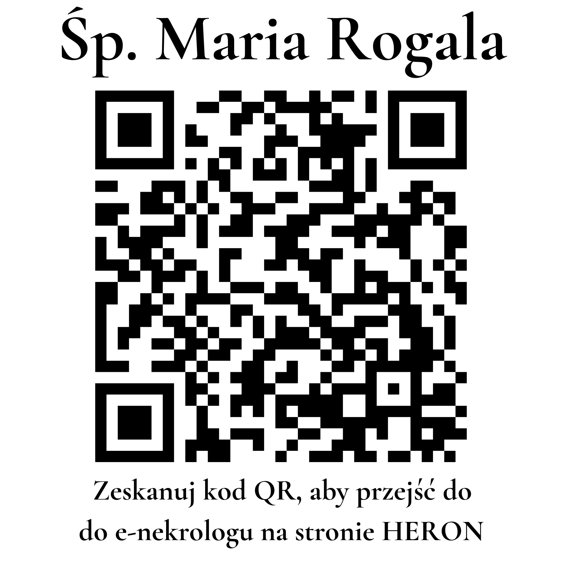 Kod QR do nekrologu Maria Rogala
