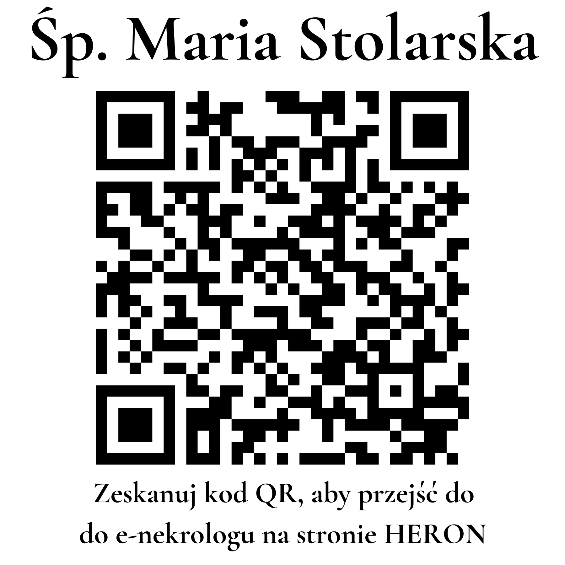 Kod QR do nekrologu Maria Stolarska Kod QR do nekrologu Maria Stolarska
