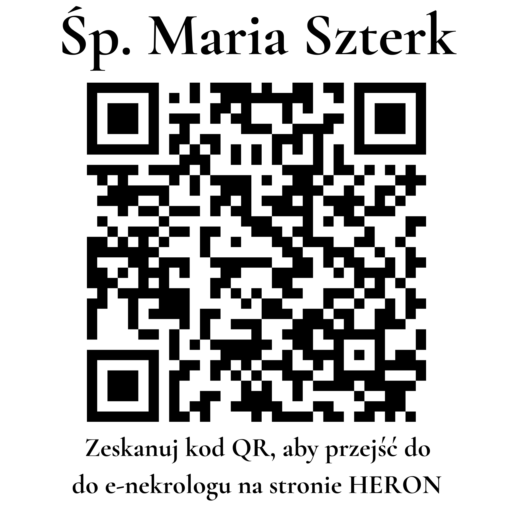Kod QR do nekrologu Maria Szterk Kod QR do nekrologu Maria Szterk
