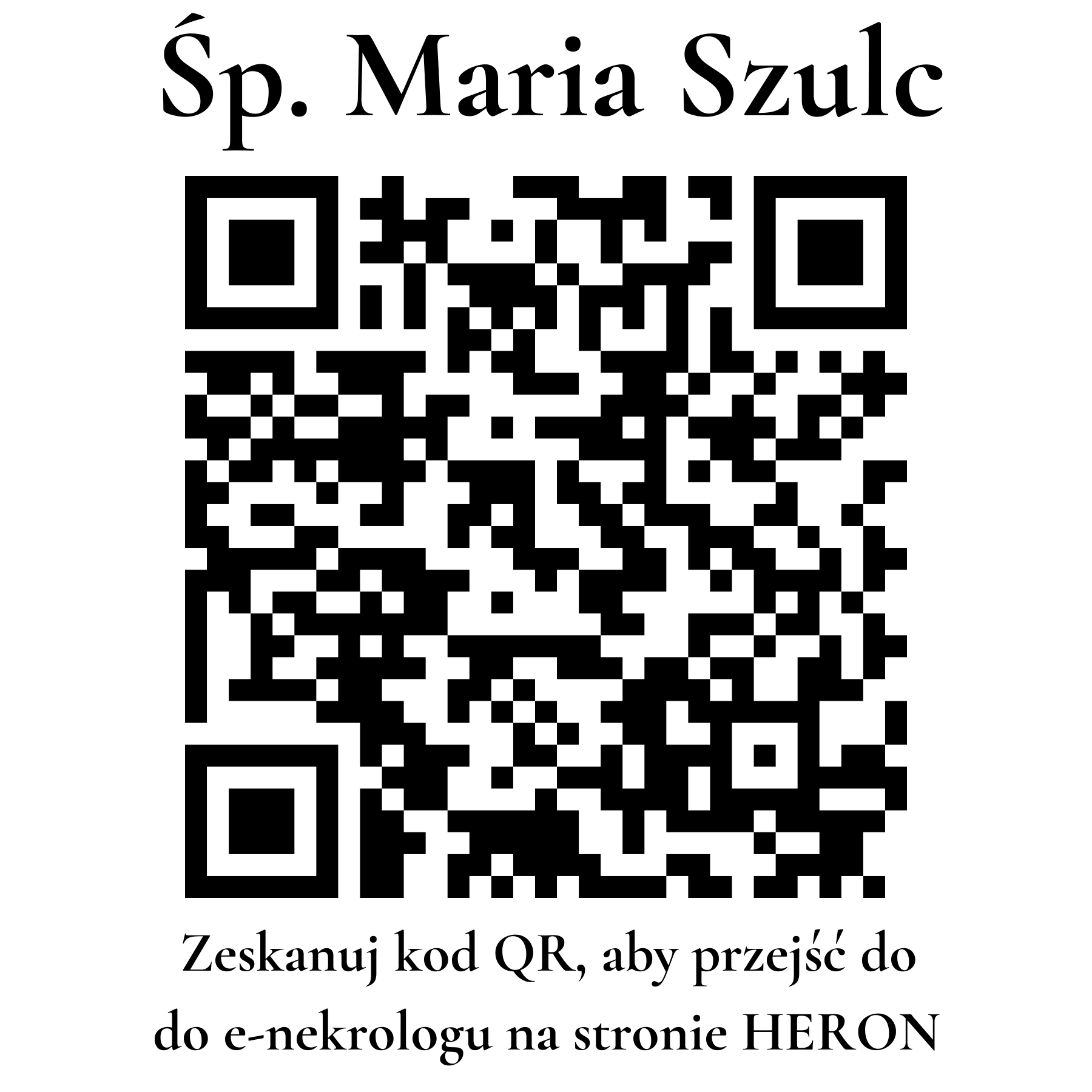 Kod QR do nekrologu Maria Szulc