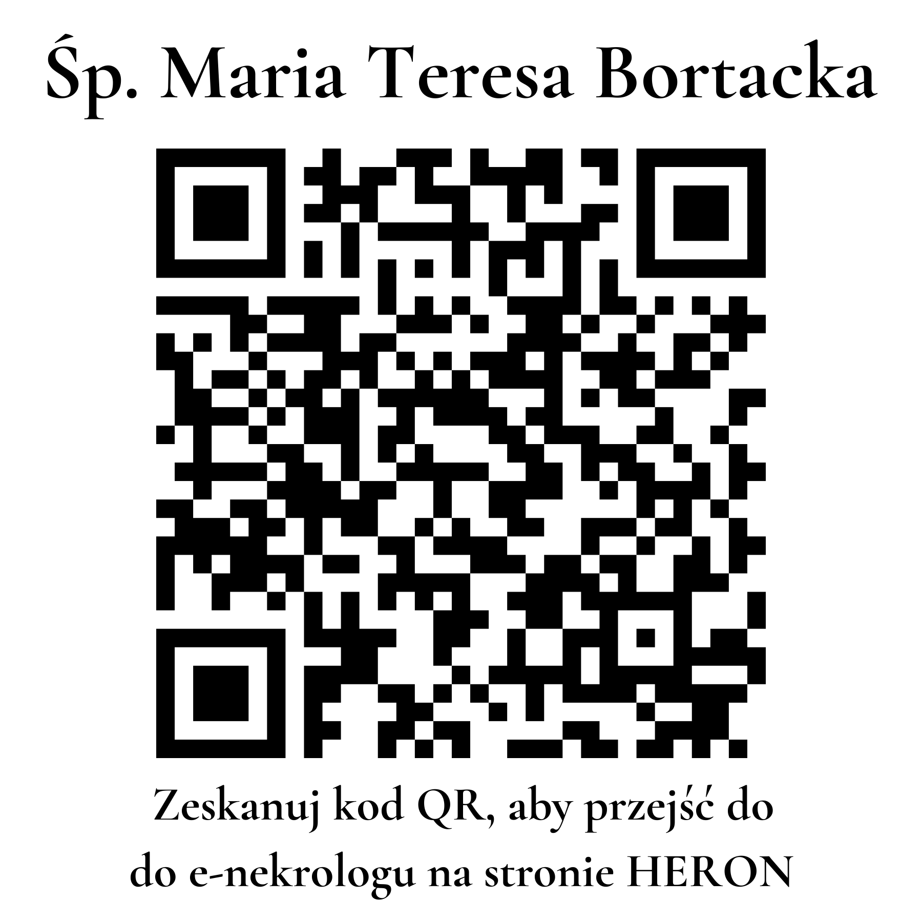 Kod QR do nekrologu Maria Teresa Bortacka