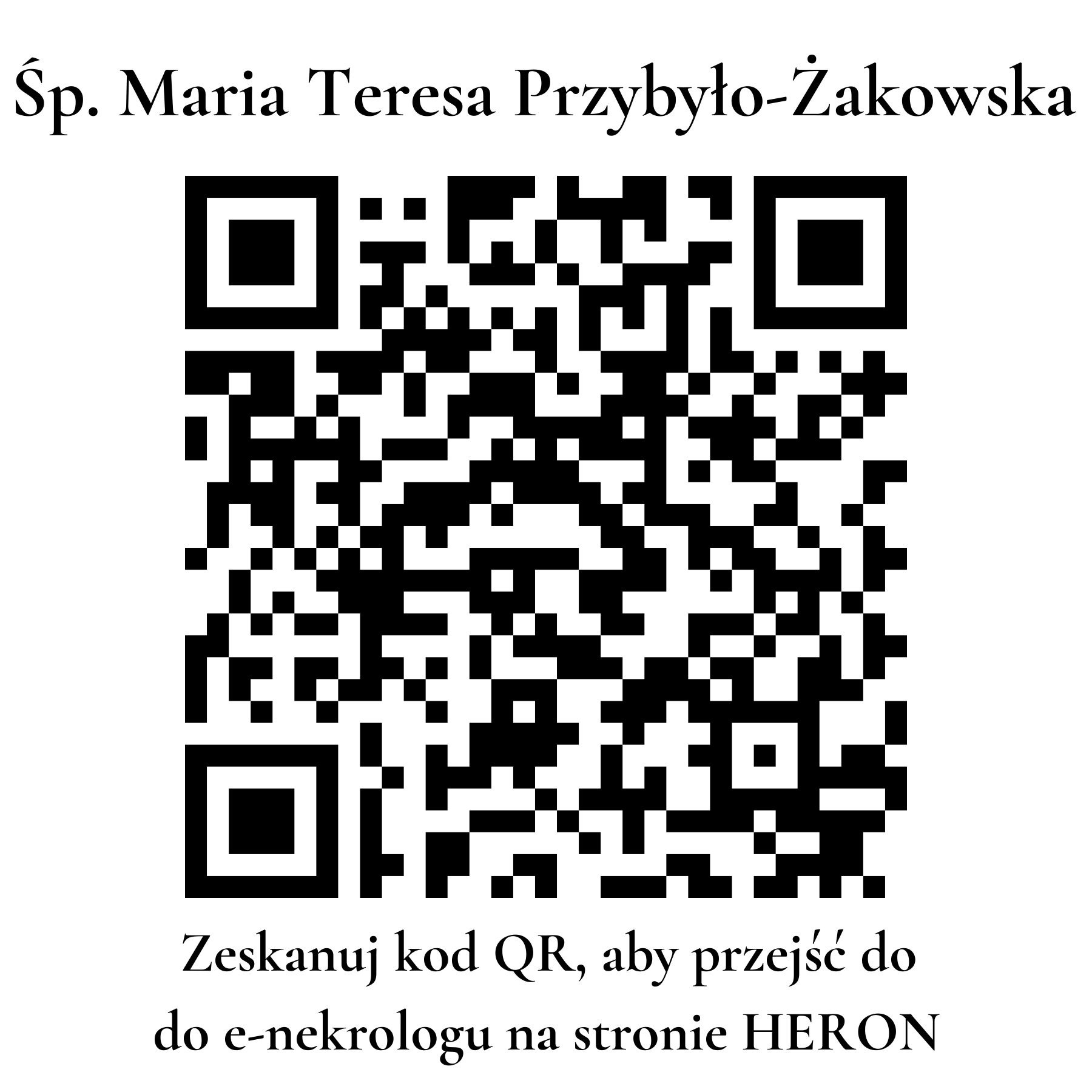 Kod QR do nekrologu Maria Teresa Przybyło-Żakowska