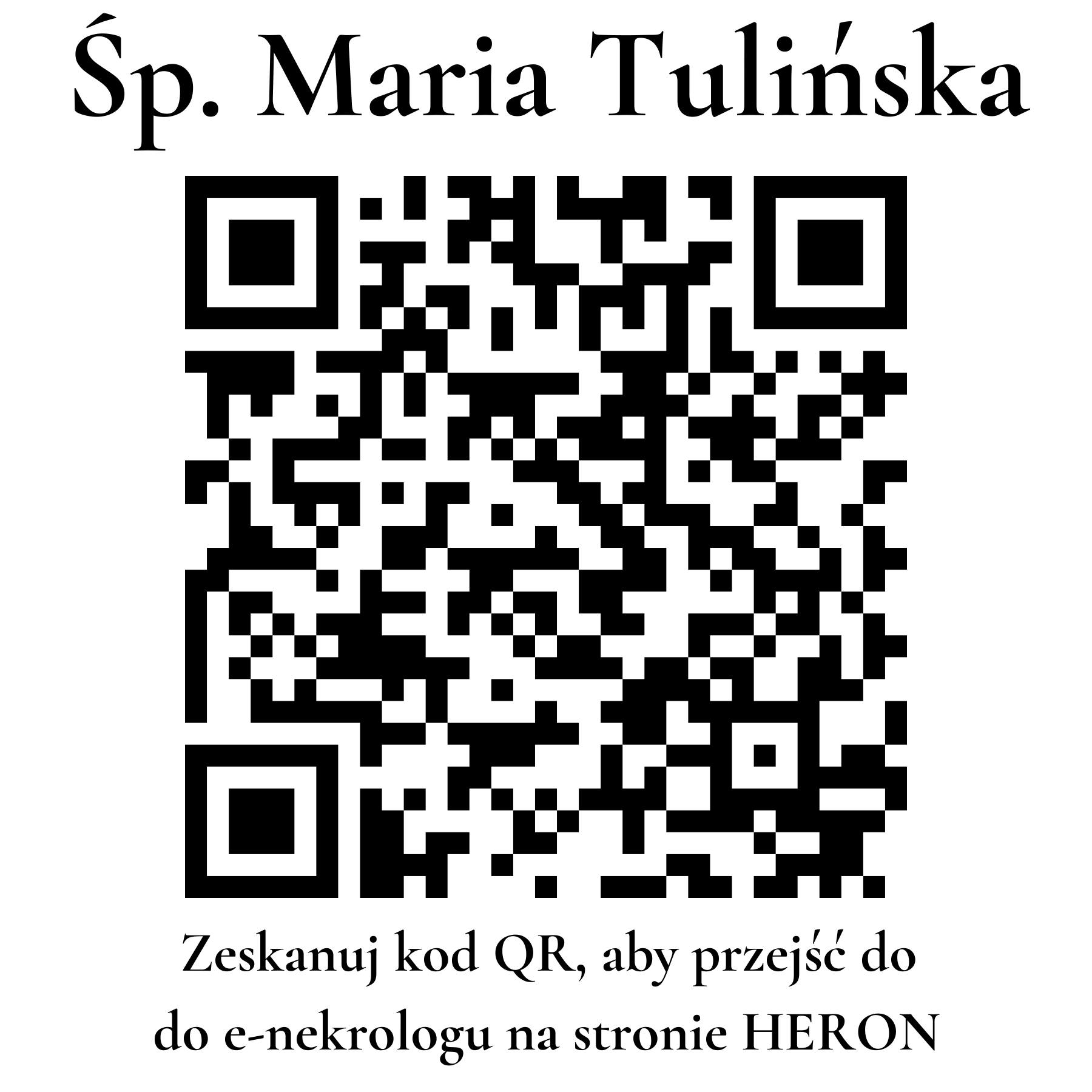 Kod QR do nekrologu Maria Tulińska Kod QR do nekrologu Maria Tulińska