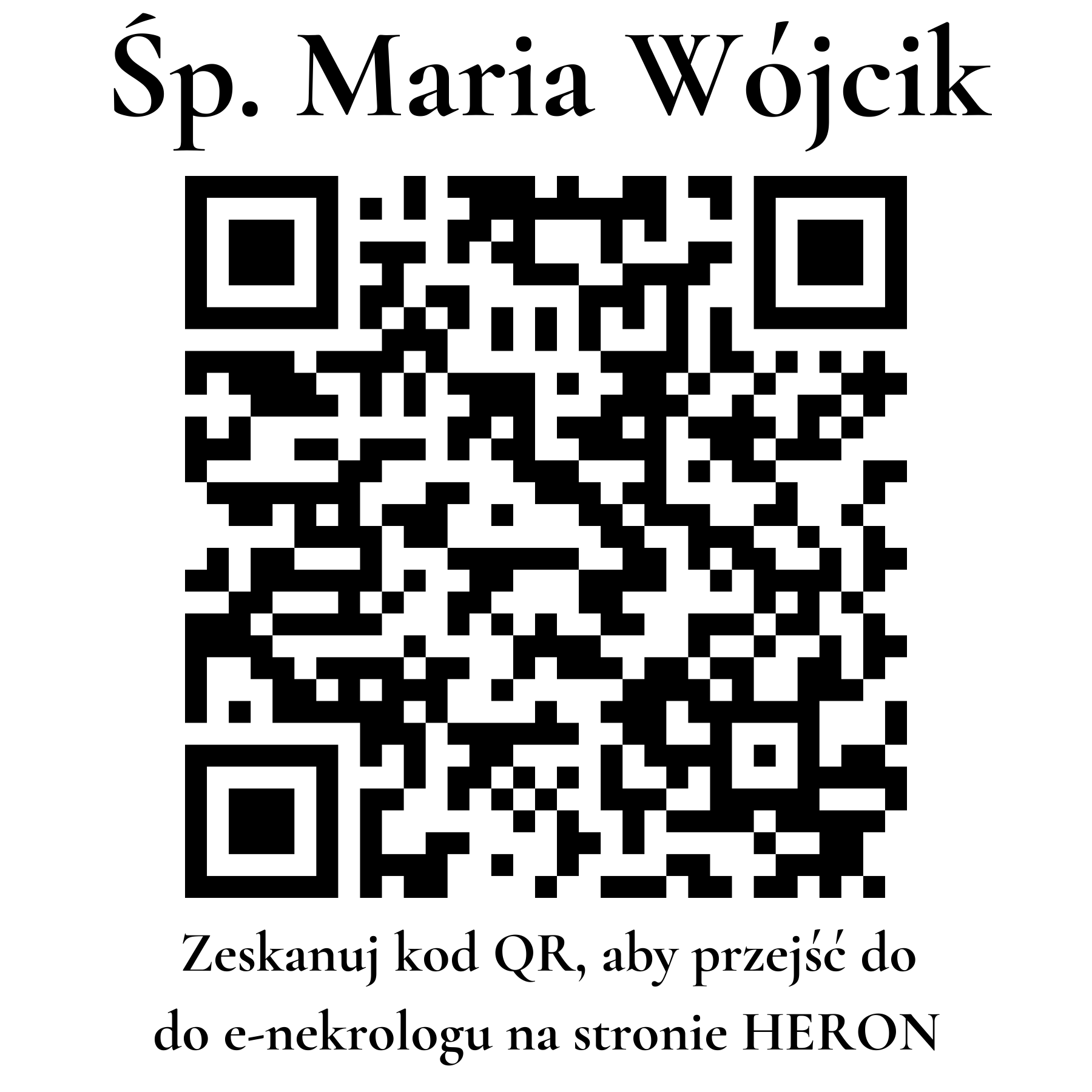 Kod QR do nekrologu Maria Wójcik