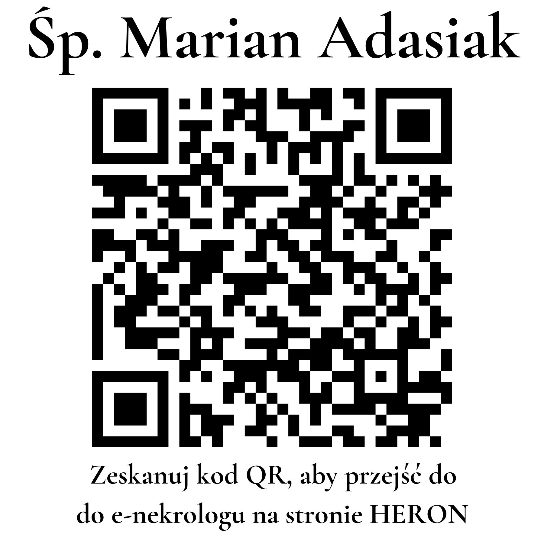 Kod QR do nekrologu Marian Adasiak Kod QR do nekrologu Marian Adasiak