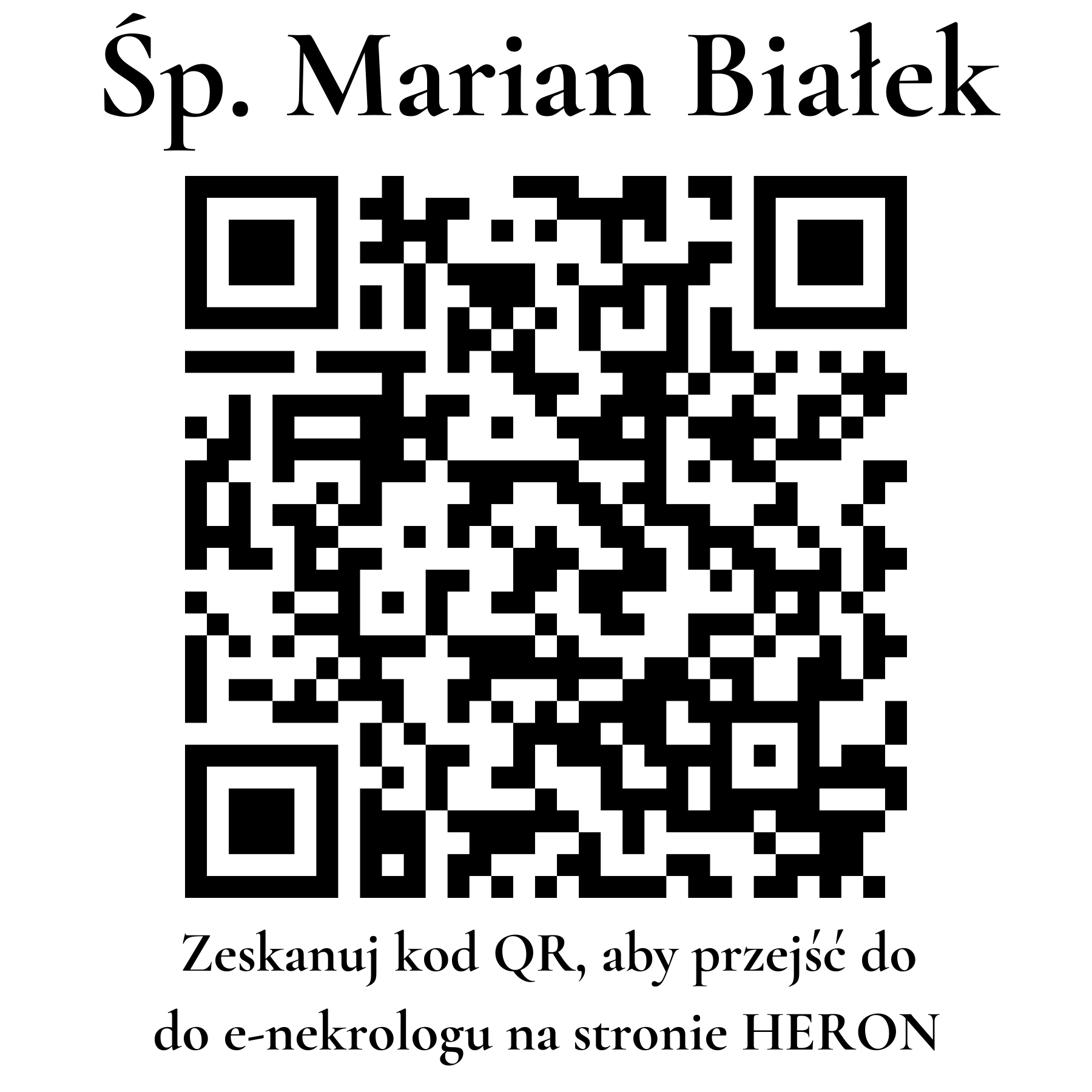Kod QR do nekrologu Marian Białek