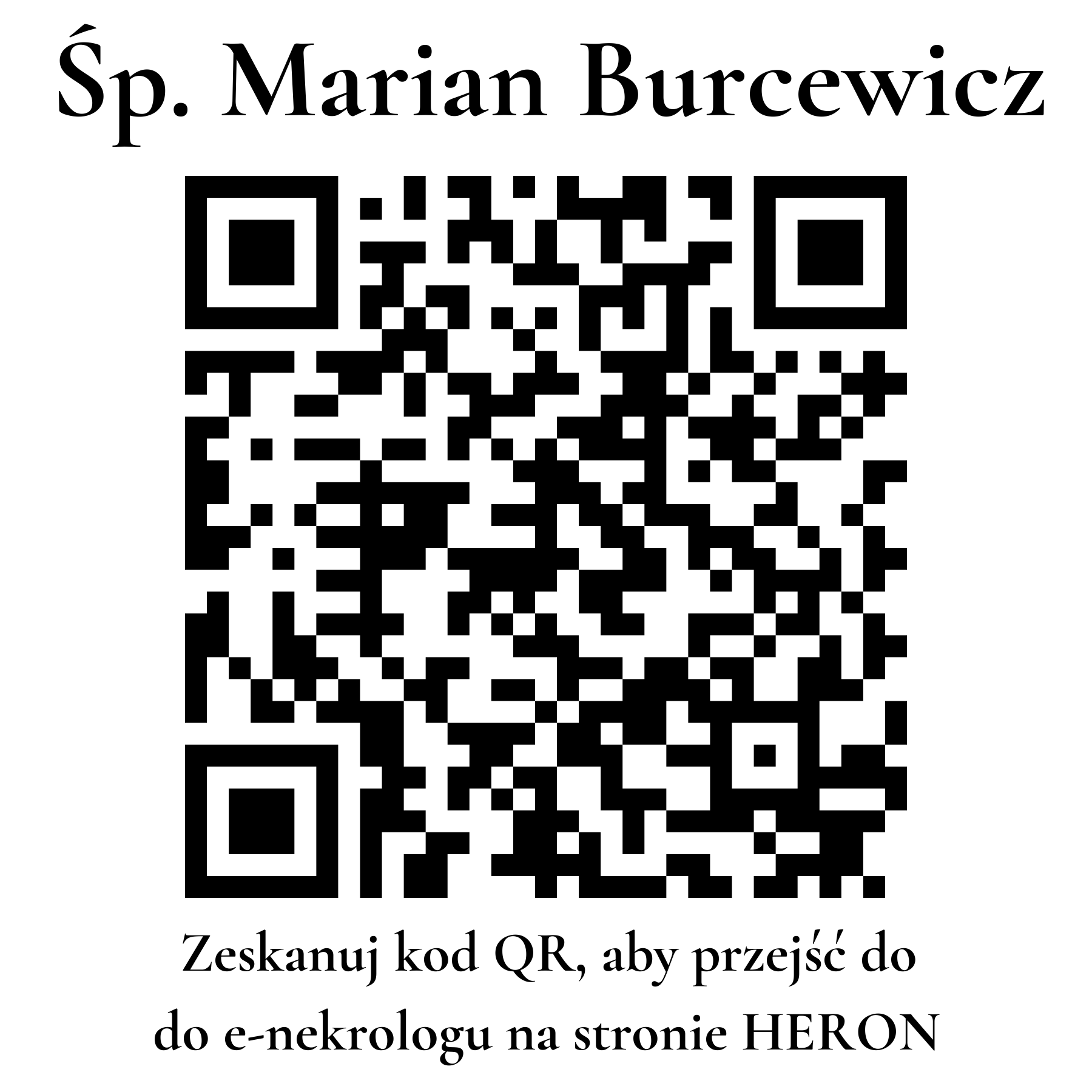 Kod QR do nekrologu Marian Burcewicz