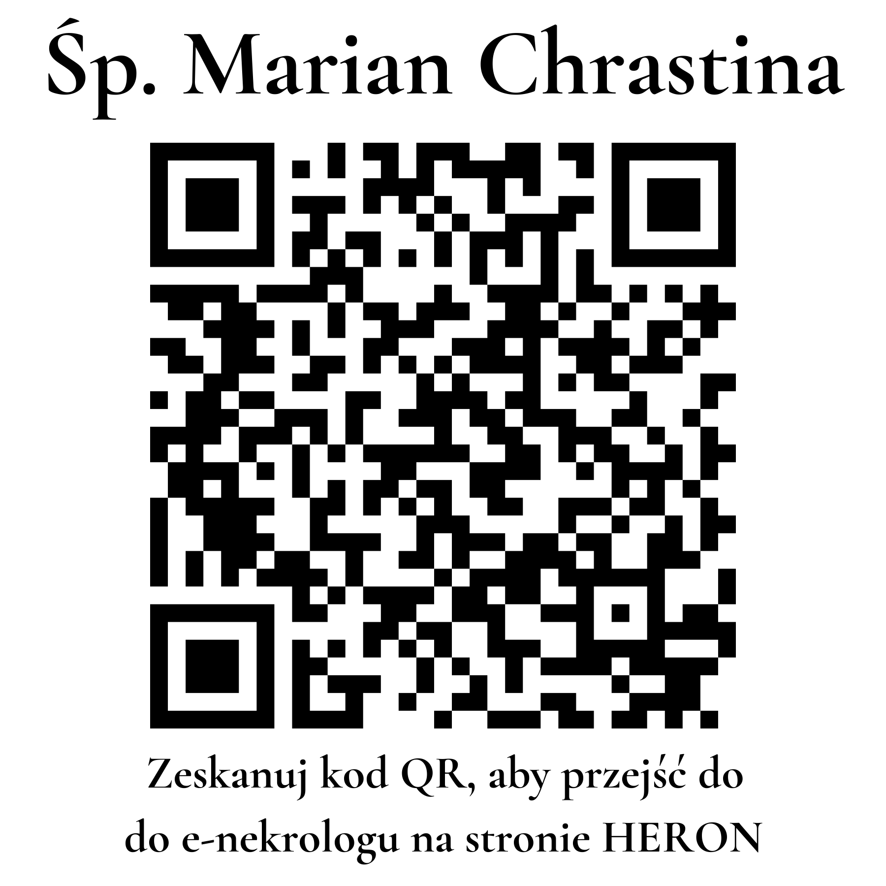 Kod QR do nekrologu Marian Chrastina Kod QR do nekrologu Marian Chrastina