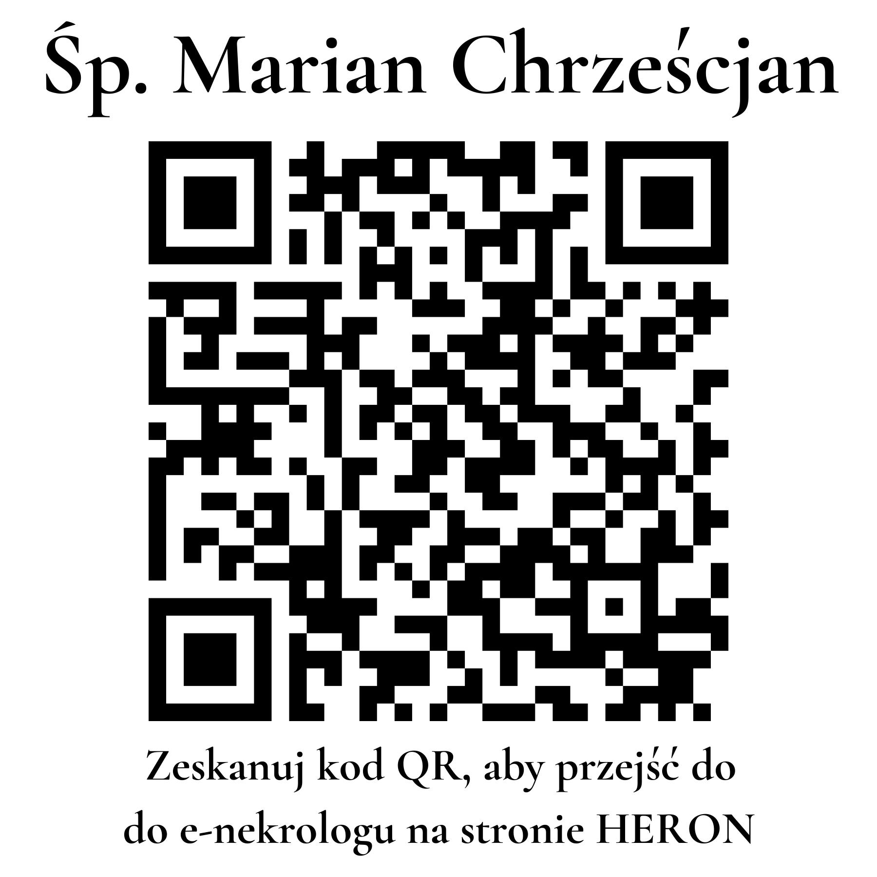 Kod QR do nekrologu Marian Chrześcjan