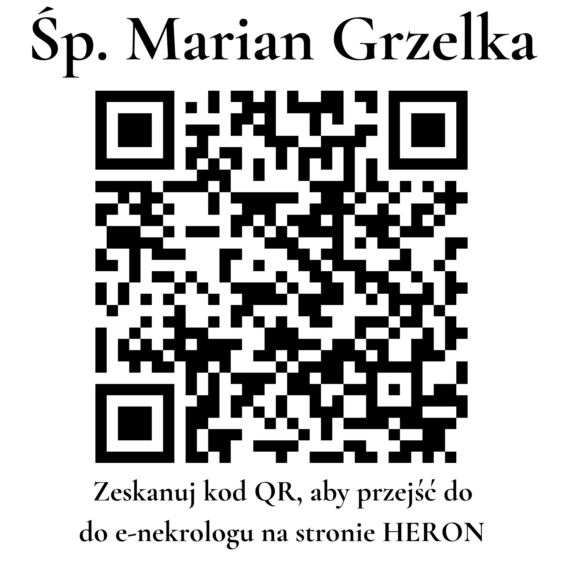 Kod QR do nekrologu Marian Grzelka
