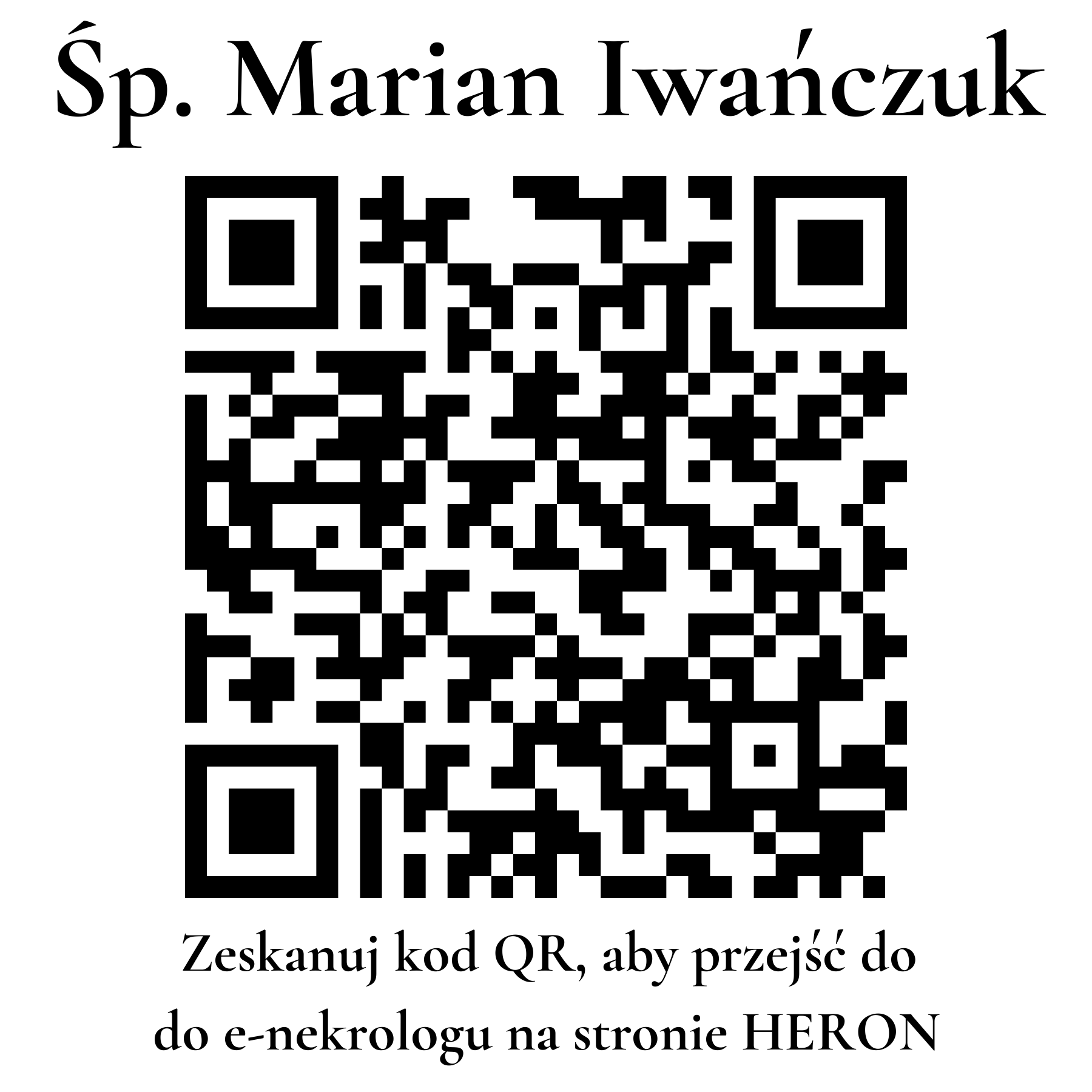 Kod QR do nekrologu Marian Iwańczuk
