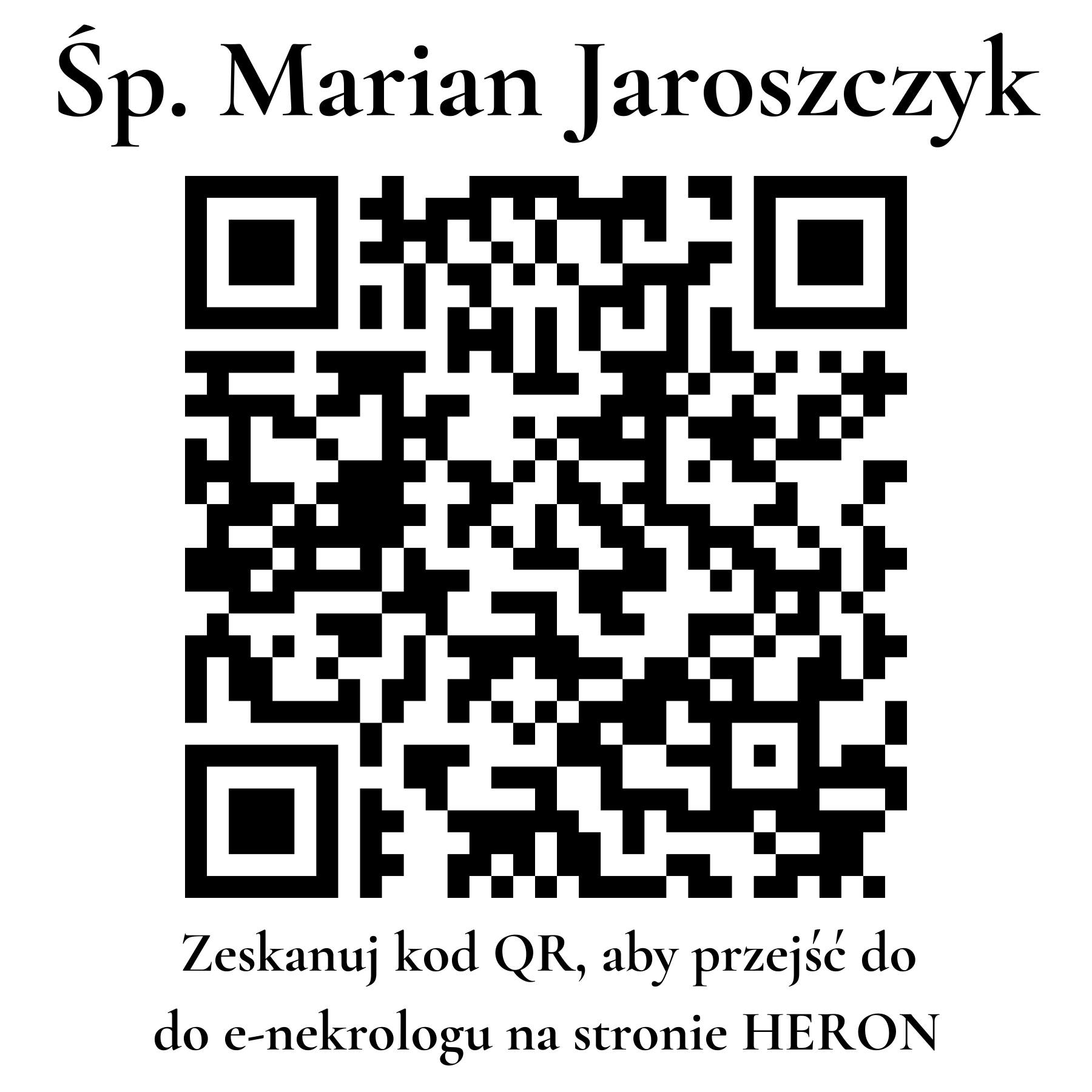 Kod QR do nekrologu Marian Jaroszczyk