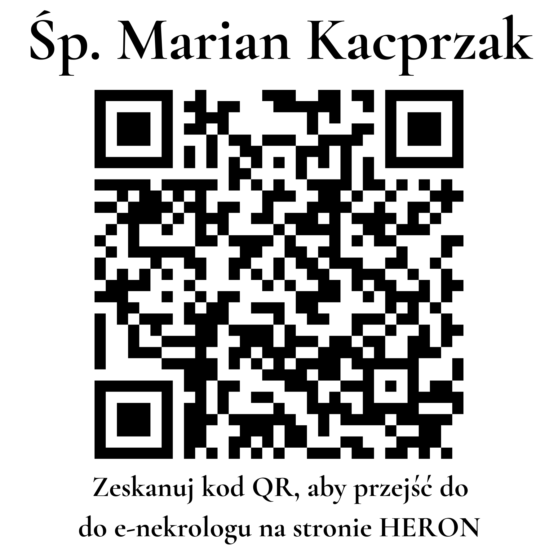 Kod QR do nekrologu Marian Kacprzak