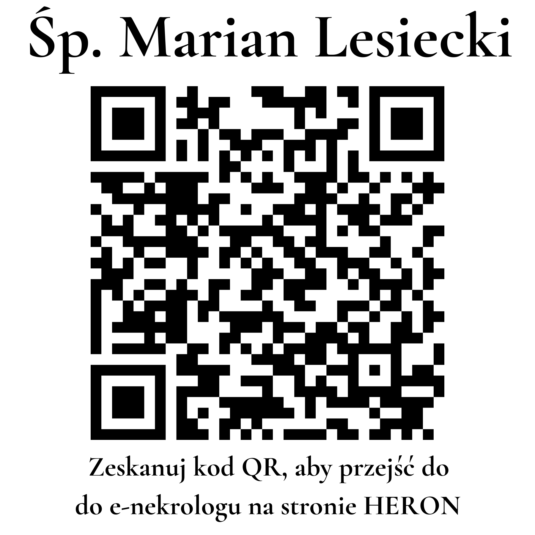 Kod QR do nekrologu Marian Lesiecki Kod QR do nekrologu Marian Lesiecki