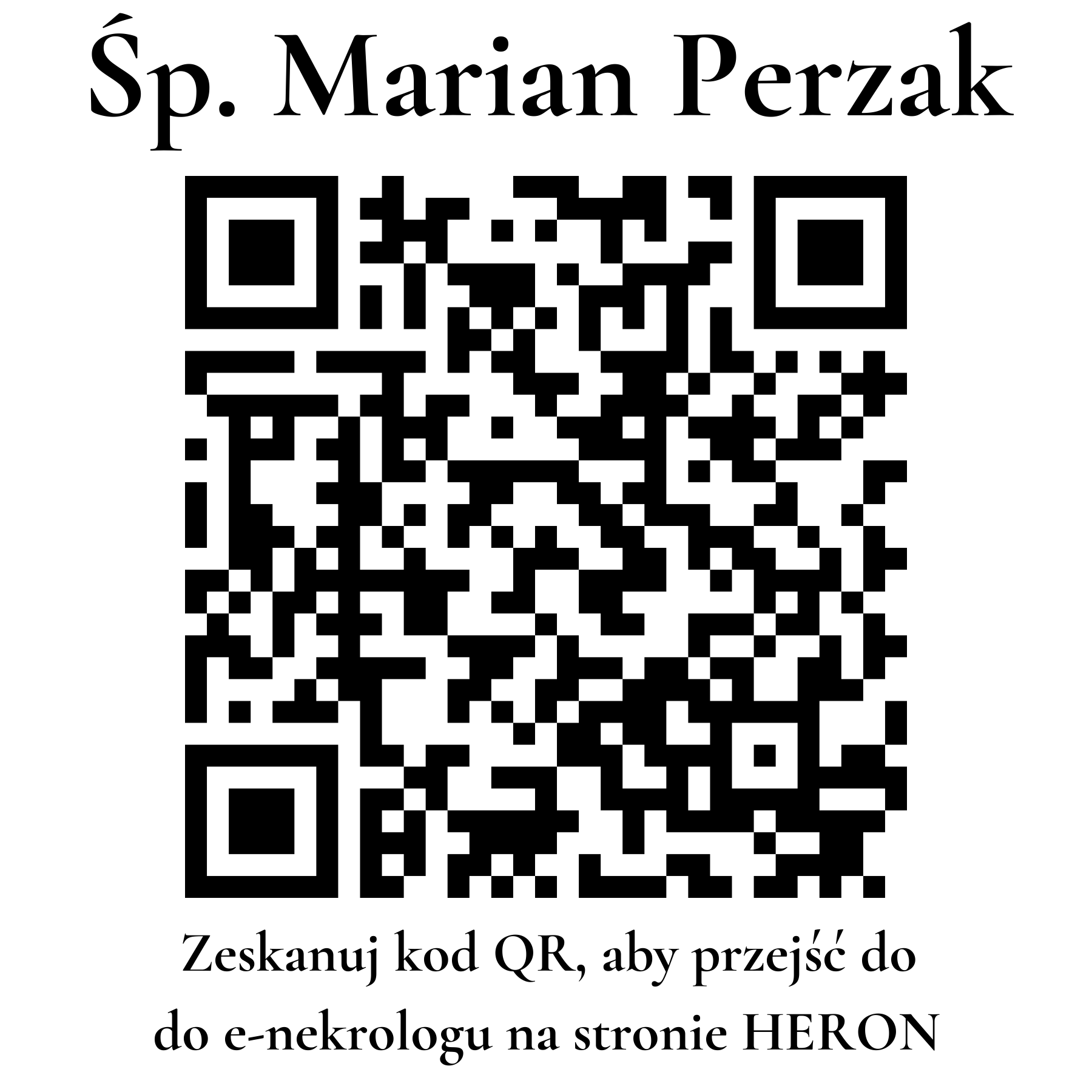 Kod QR do nekrologu Marian Perzak