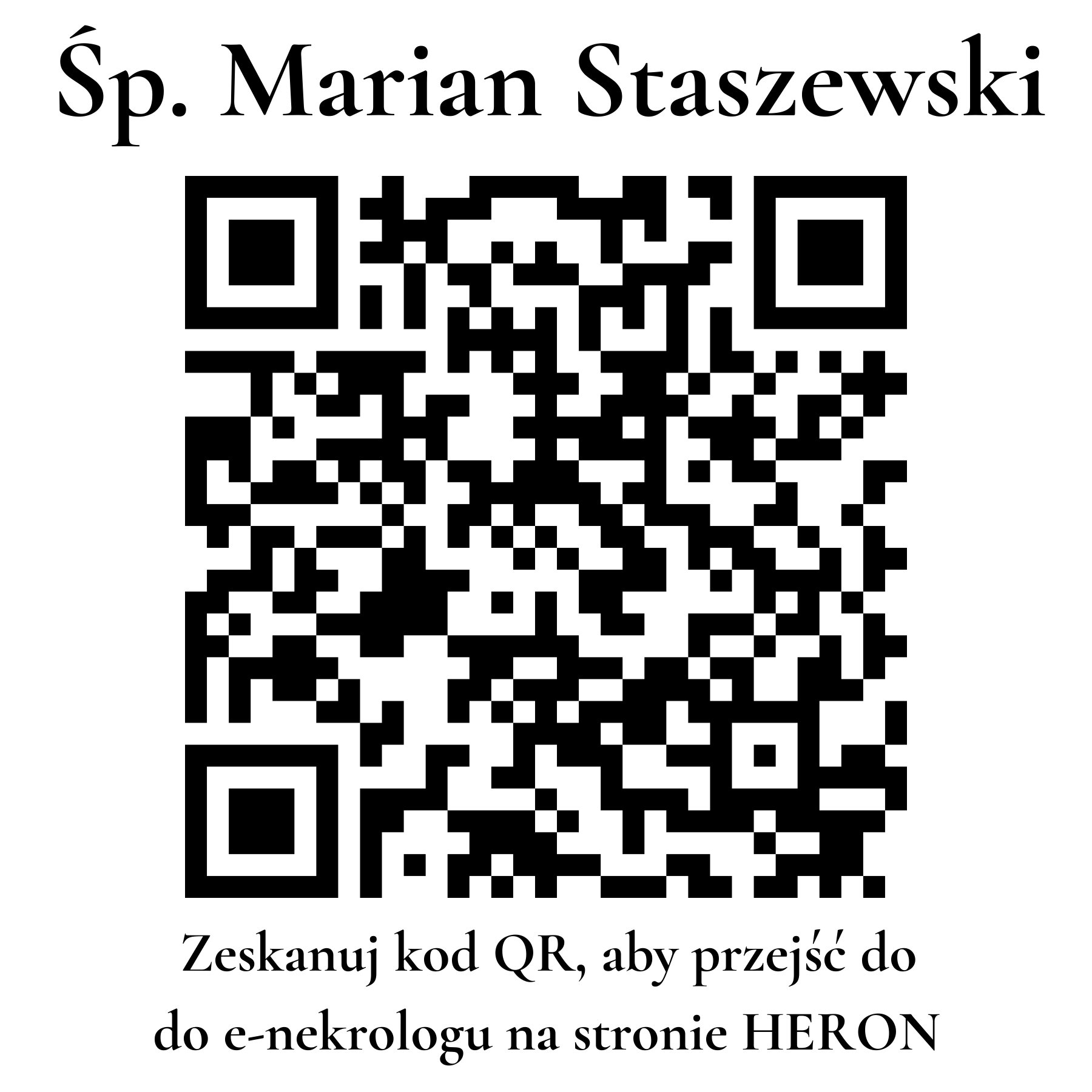 Kod QR do nekrologu Marian Staszewski