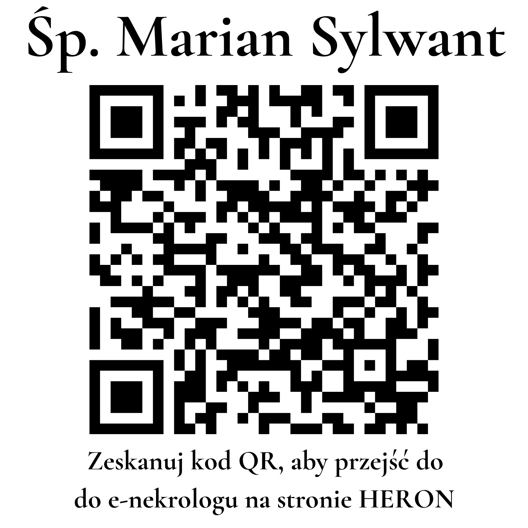 Kod QR do nekrologu Marian Sylwant Kod QR do nekrologu Marian Sylwant