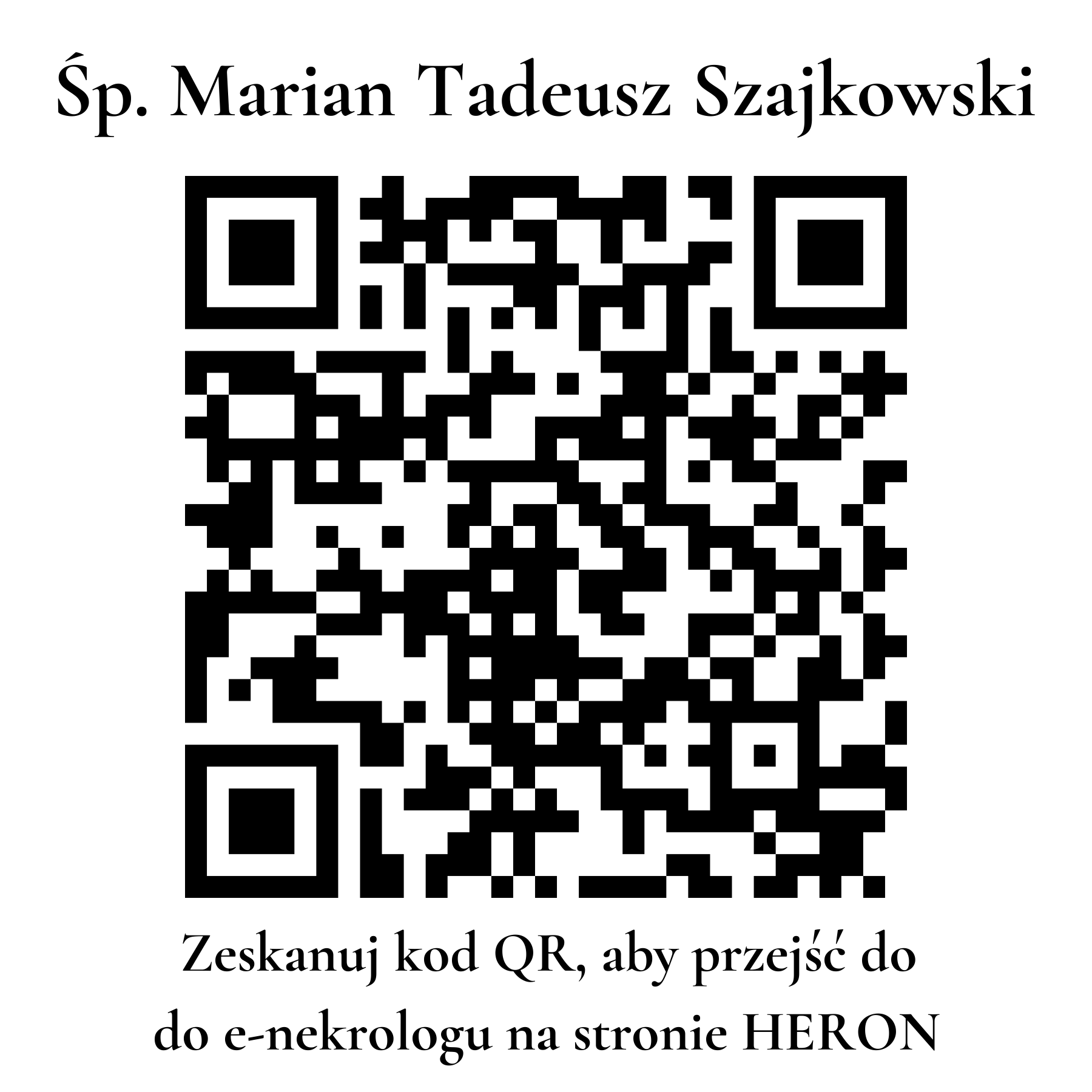 Kod QR do nekrologu Marian Tadeusz Szajkowski Kod QR do nekrologu Marian Tadeusz Szajkowski