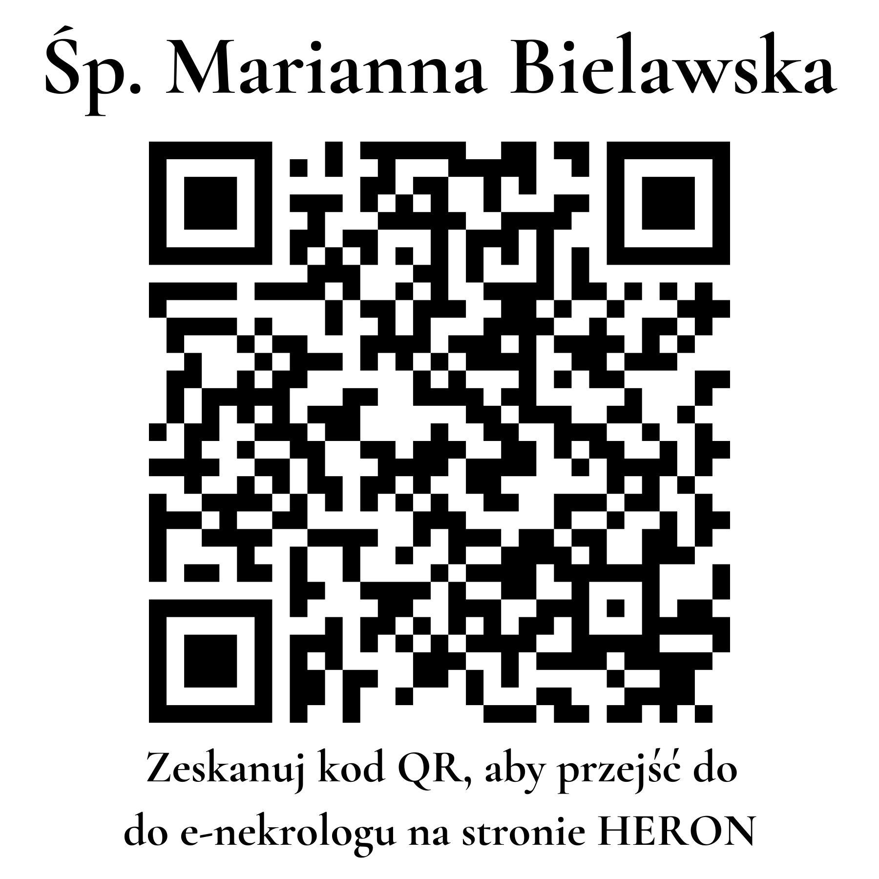 Kod QR do nekrologu Marianna Bielawska Kod QR do nekrologu Marianna Bielawska