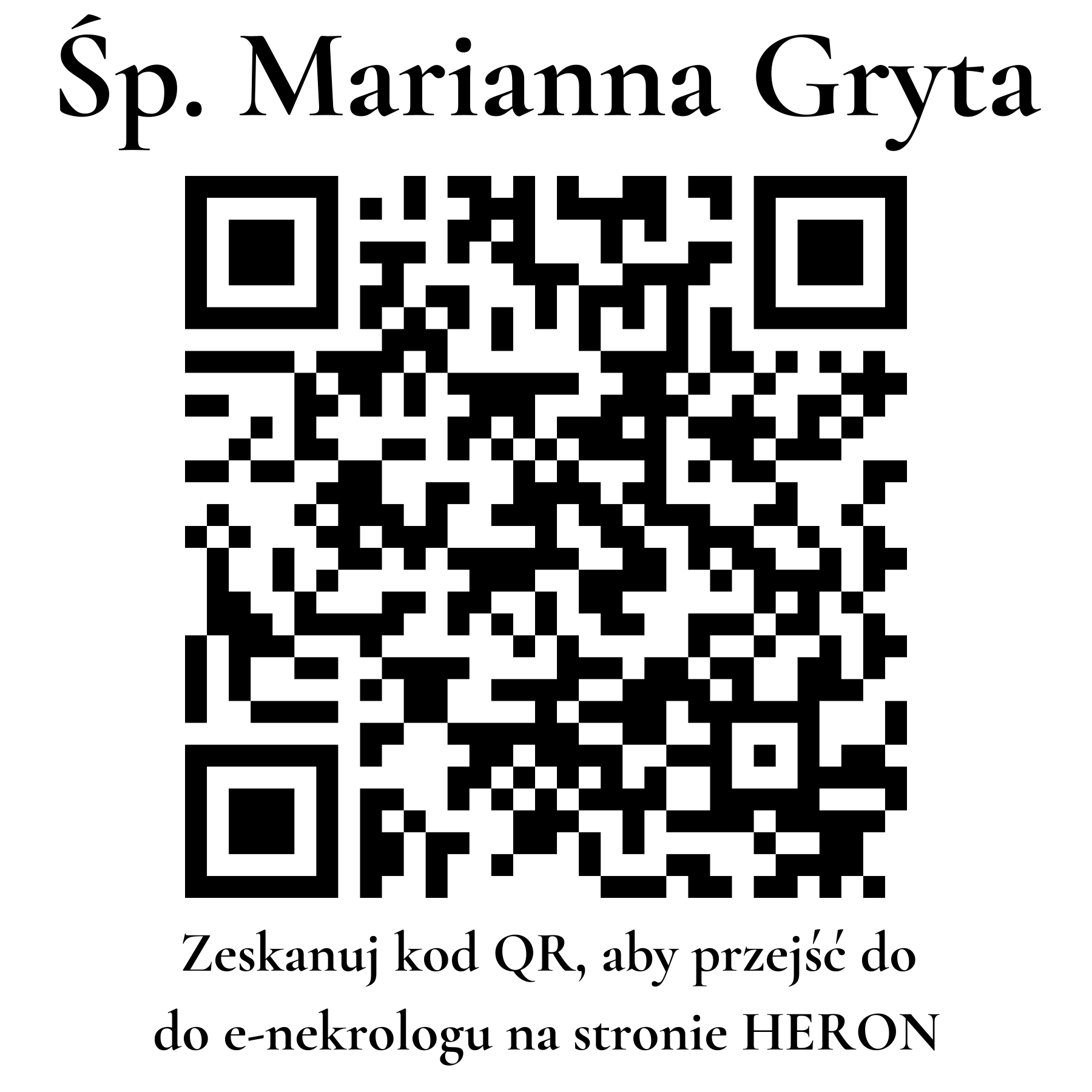 Kod QR do nekrologu Marianna Gryta