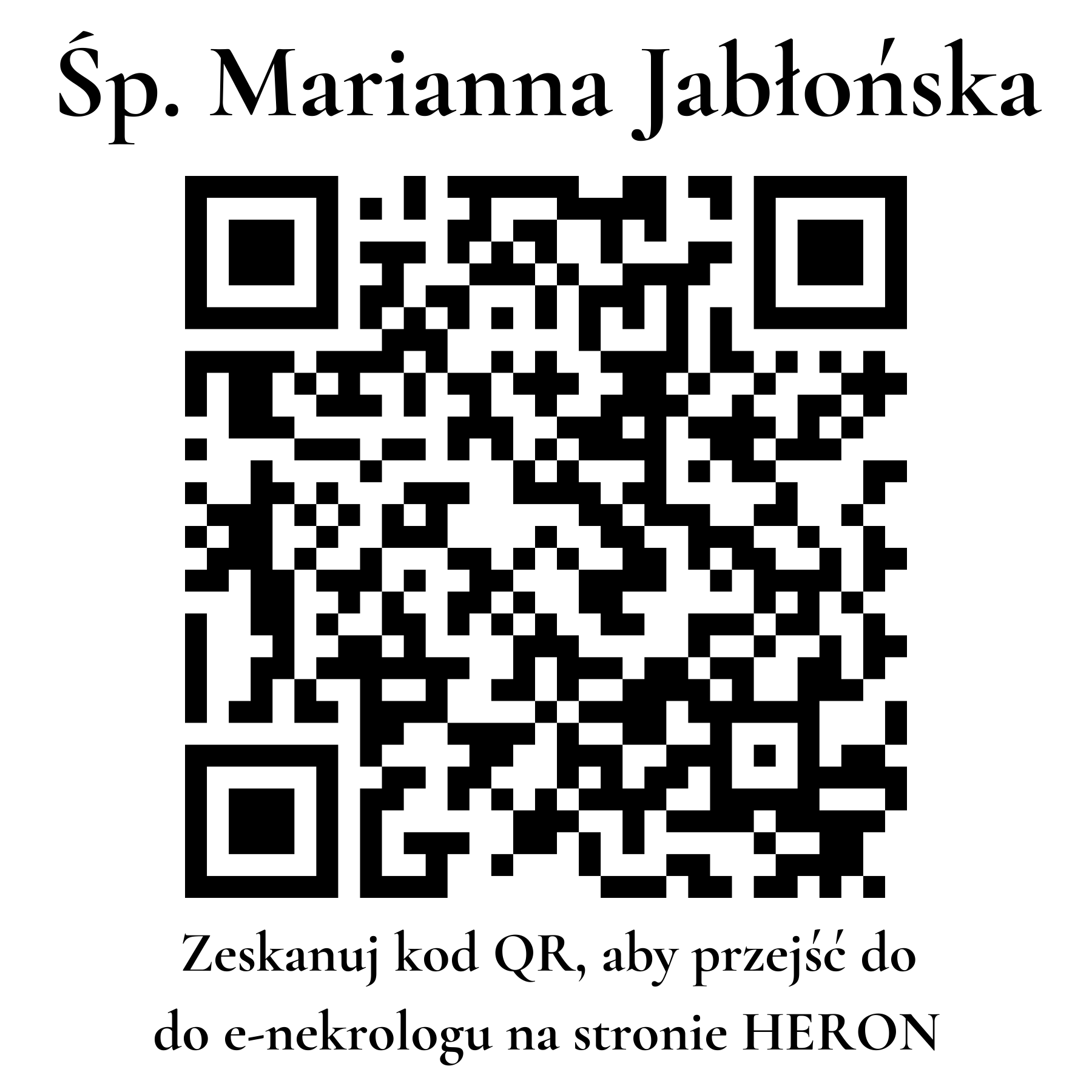 Kod QR do nekrologu Marianna Jabłońska