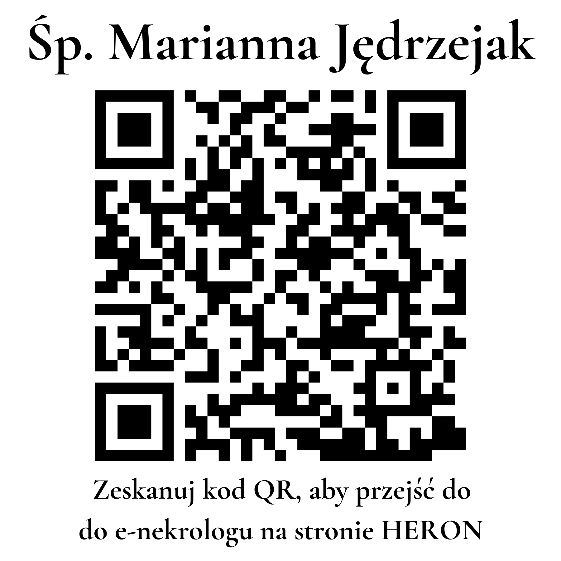 Kod QR do nekrologu Marianna Jędrzejak