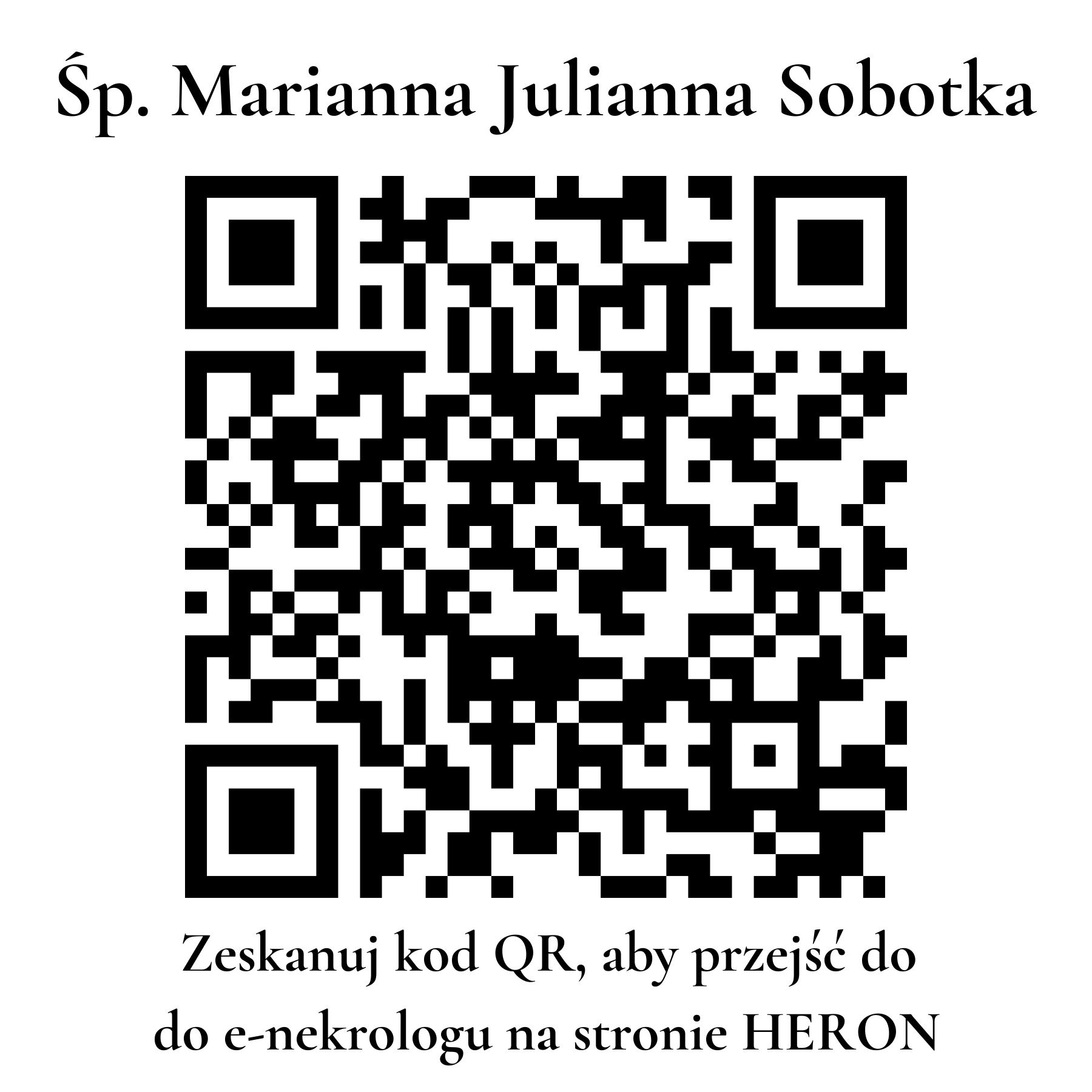 Kod QR do nekrologu Marianna Julianna Sobotka