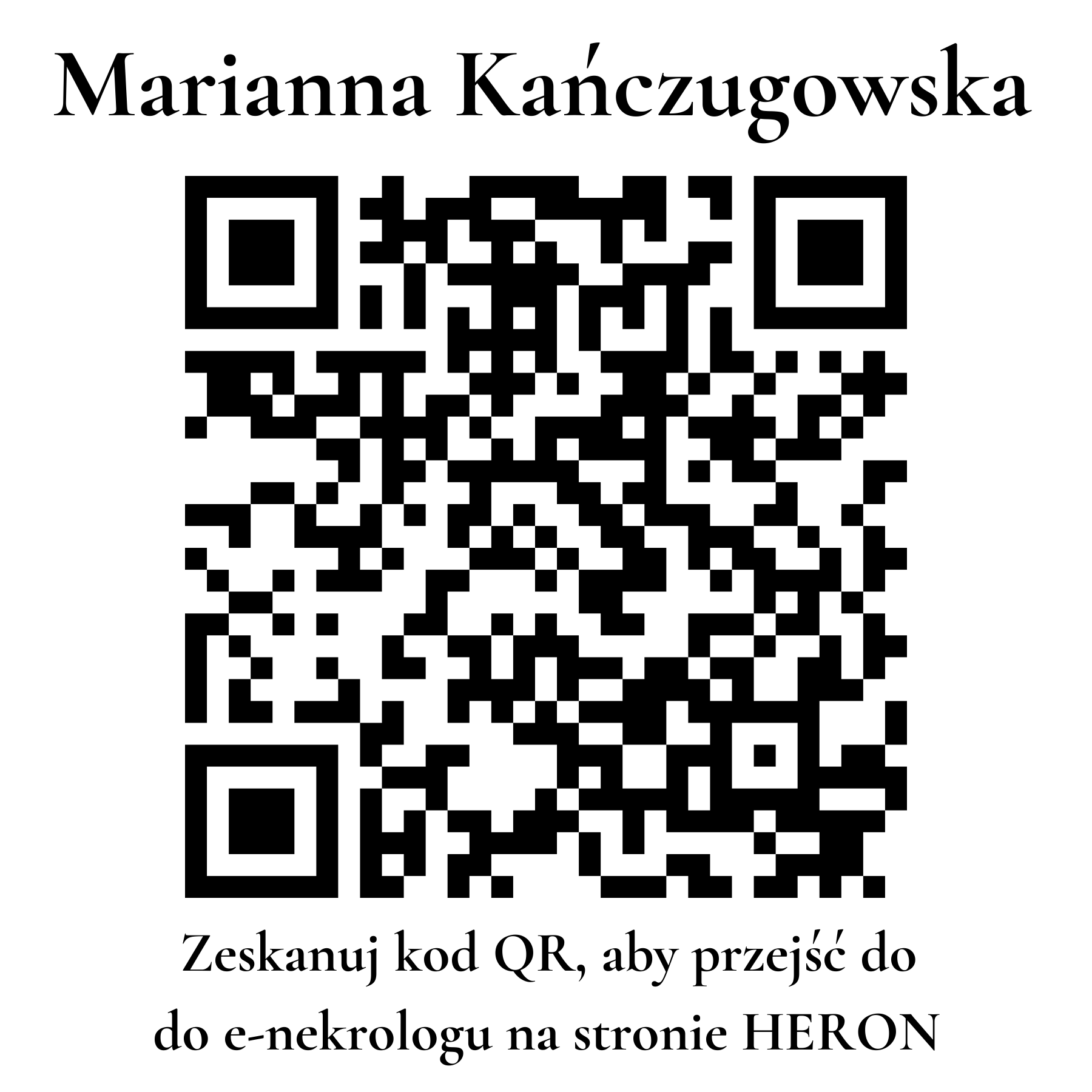 Kod QR do nekrologu Marianna Kańczugowska