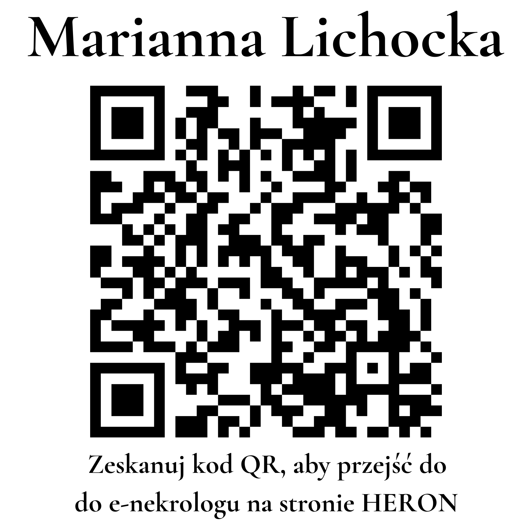 Kod QR do nekrologu Marianna Lichocka