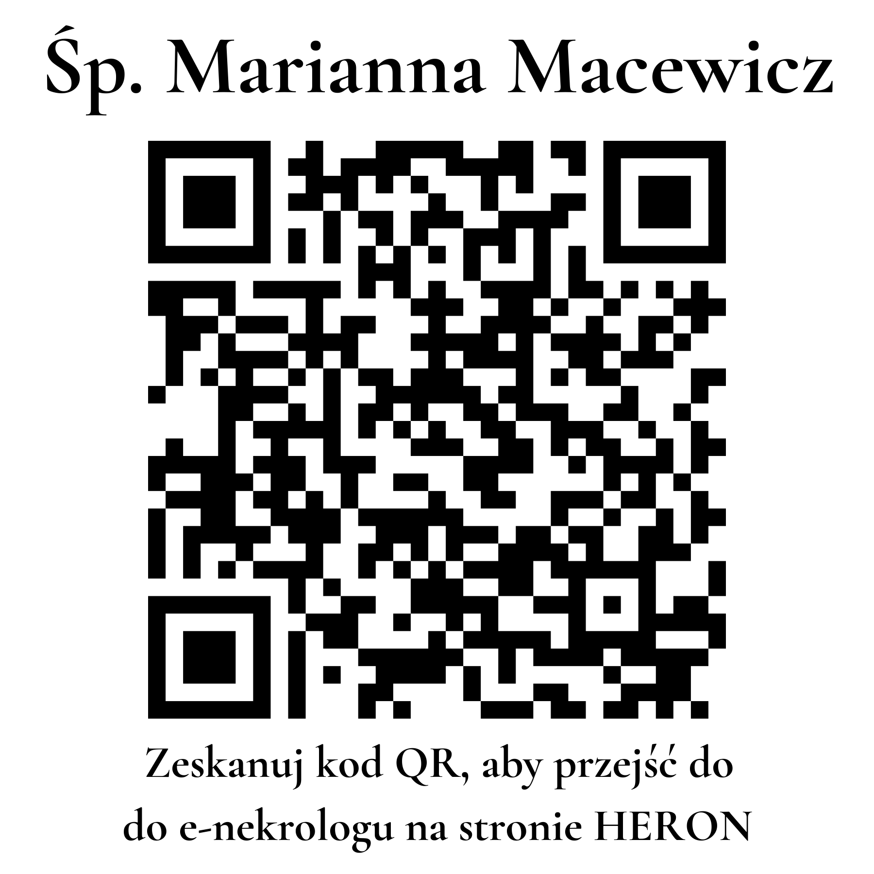 Kod QR do nekrologu Marianna Macewicz