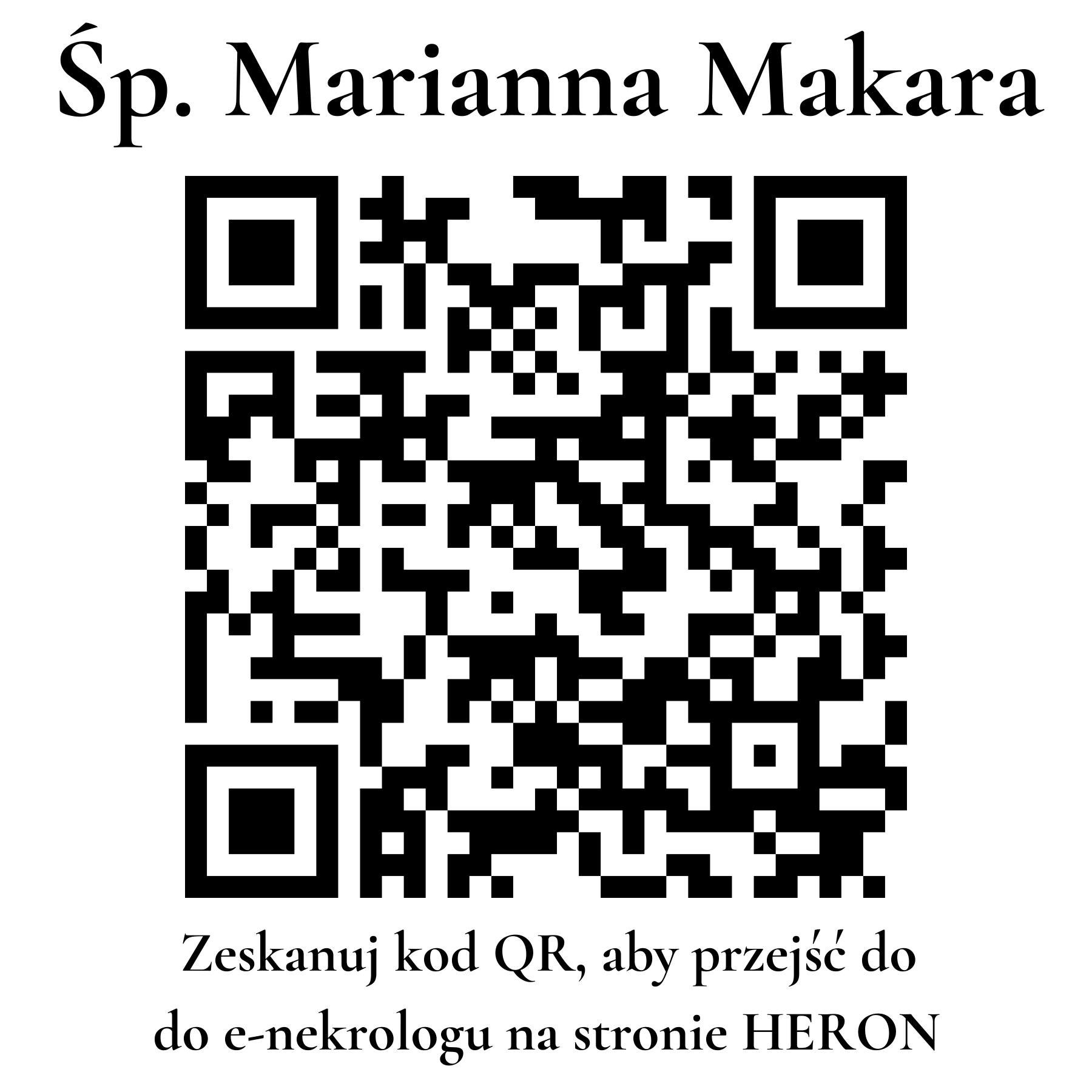 Kod QR do nekrologu Marianna Makara