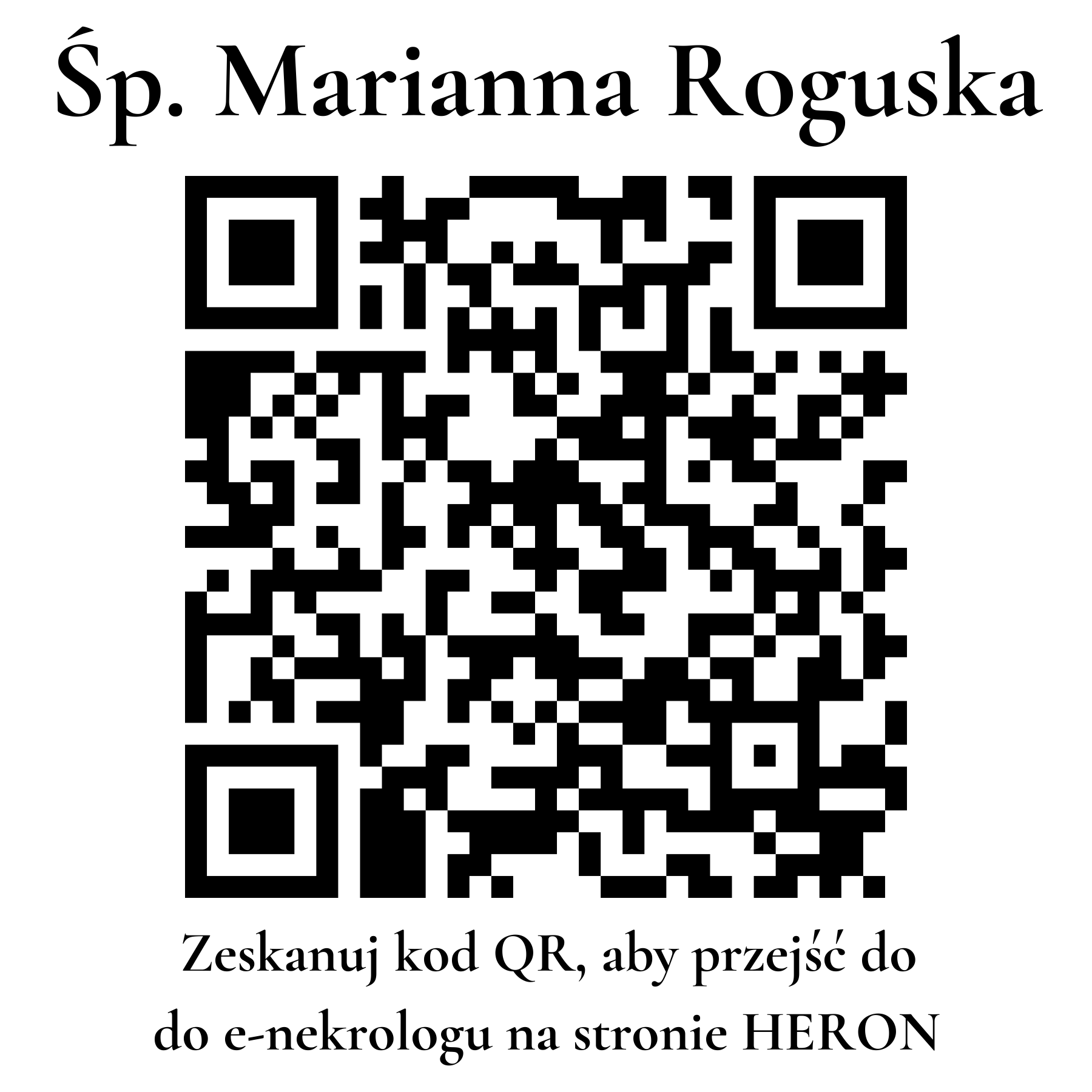 Kod QR do nekrologu Marianna Roguska