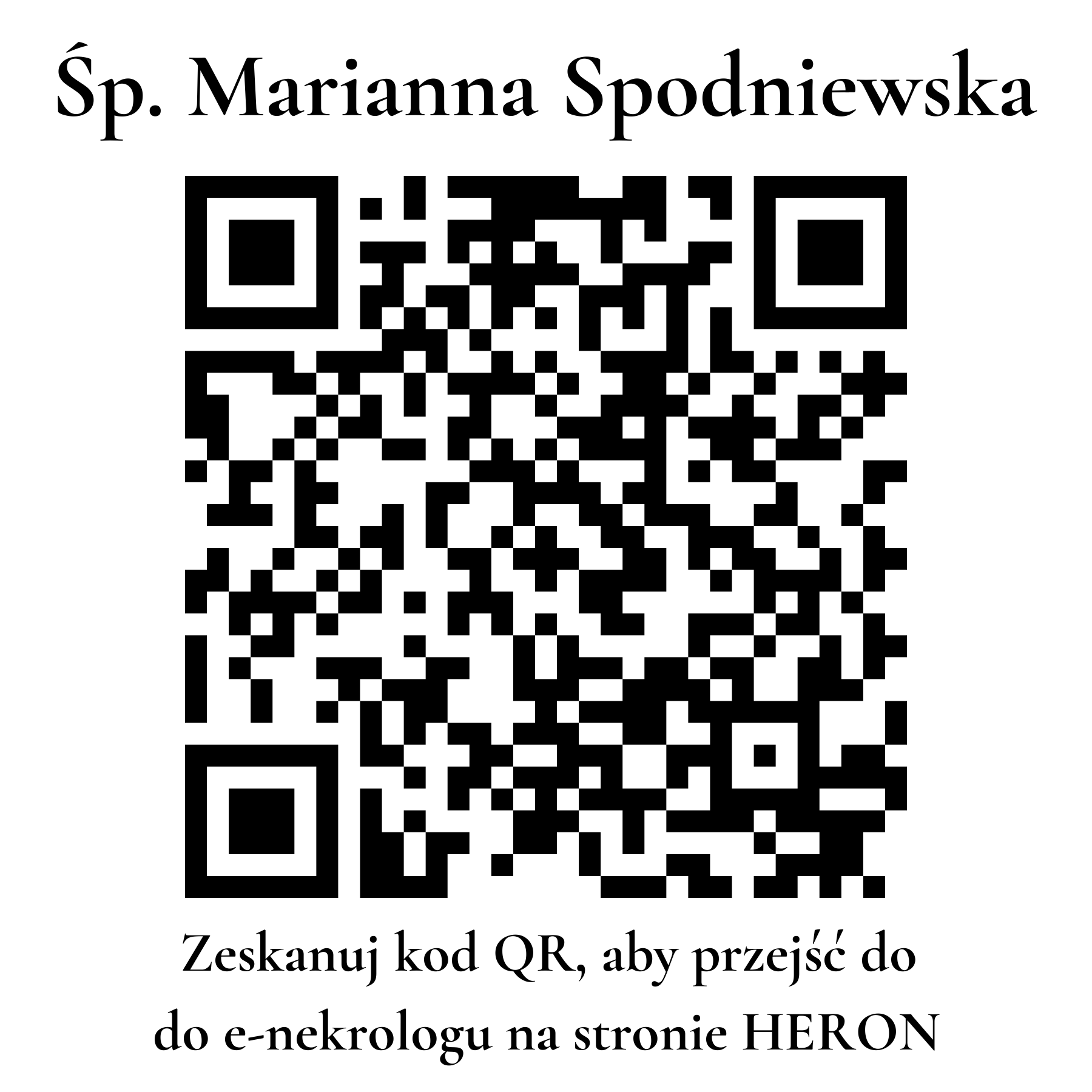 Kod QR do nekrologu Marianna Spodniewska