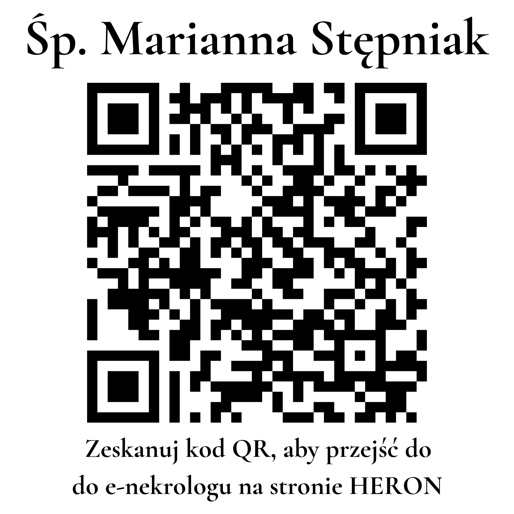 Kod QR do nekrologu Marianna Stępniak