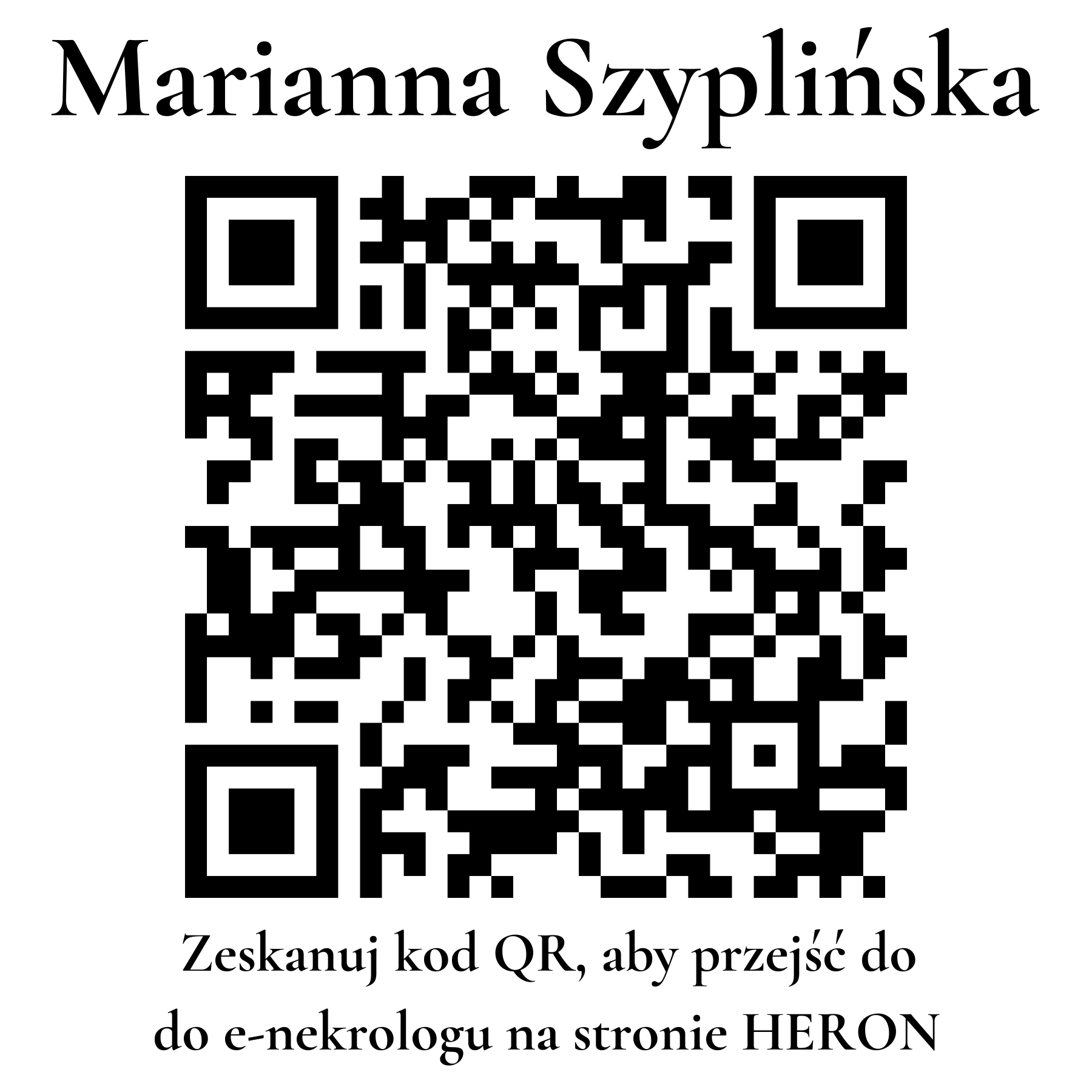 Kod QR do nekrologu Marianna Szyplińska
