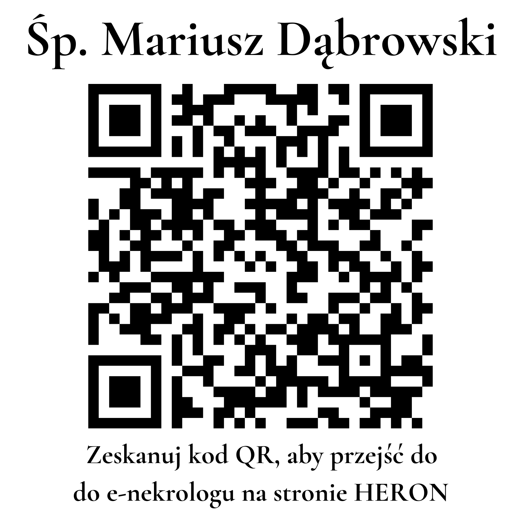 Kod QR do nekrologu Mariusz Dąbrowski