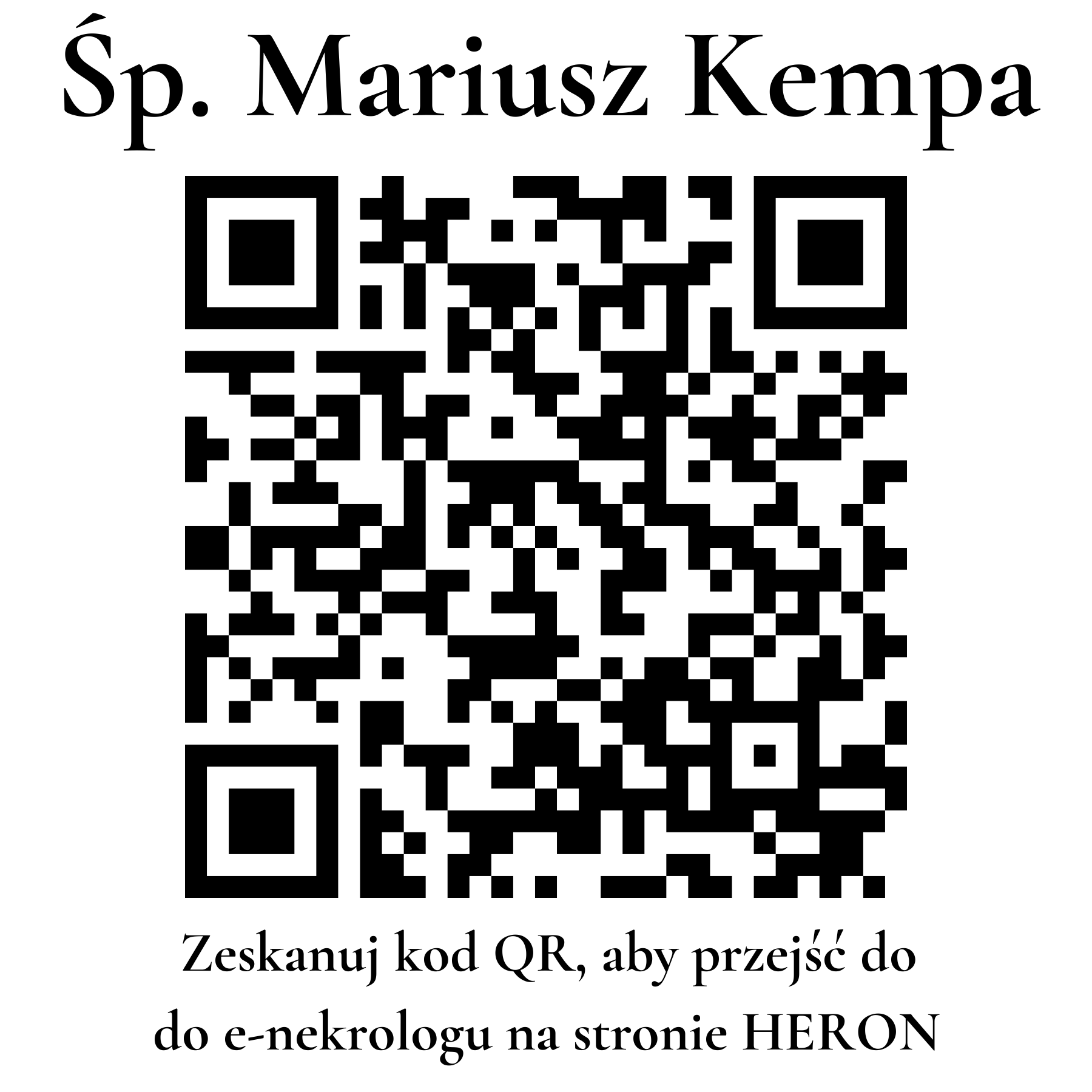 Kod QR do nekrologu Mariusz Kempa