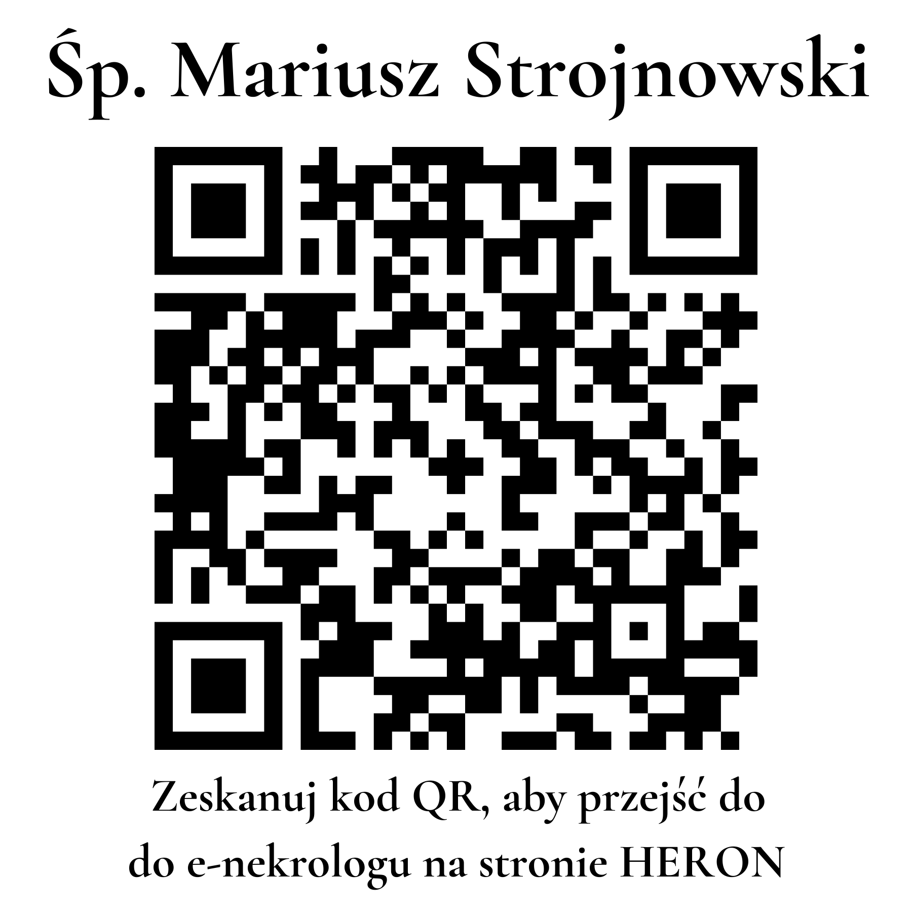Kod QR do nekrologu Mariusz Strojnowski Kod QR do nekrologu Mariusz Strojnowski